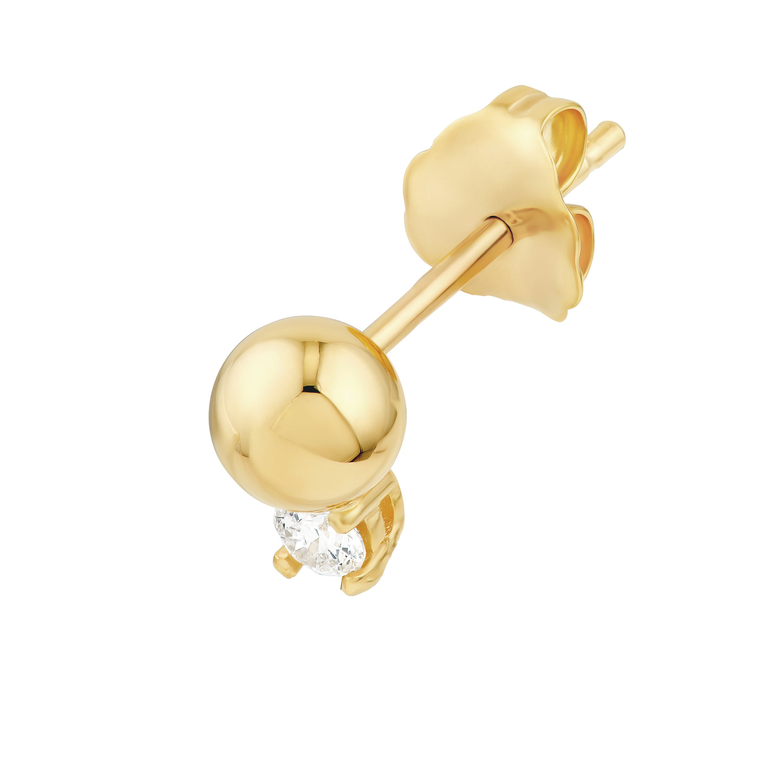 DIAMOND BEAD STUD EARRINGS | 14K YELLOW GOLD | MF045128-14Y - Brownlee Jewelers