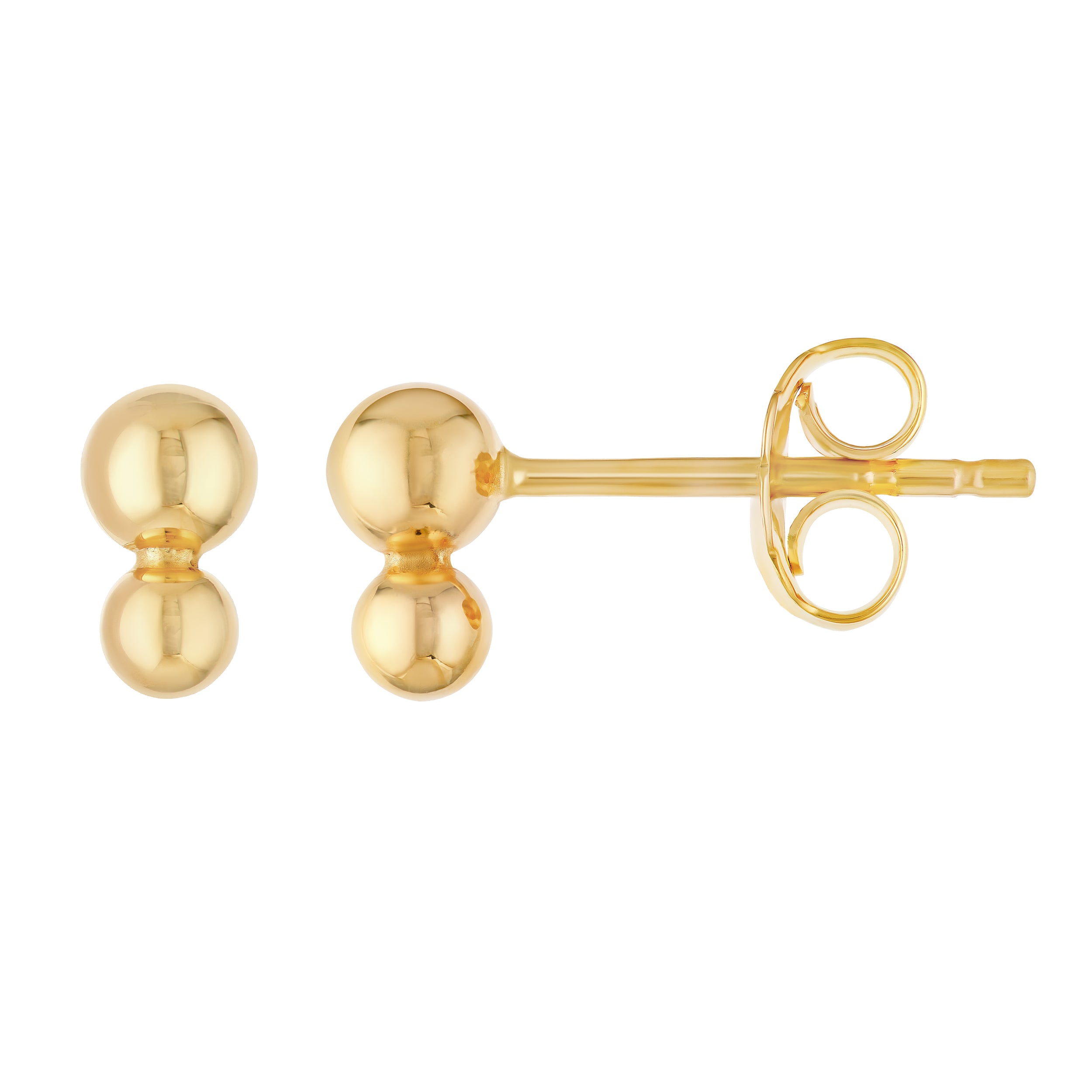 DOUBLE BEAD STUD EARRINGS | 14K YELLOW GOLD | MF045130-14Y - Brownlee Jewelers