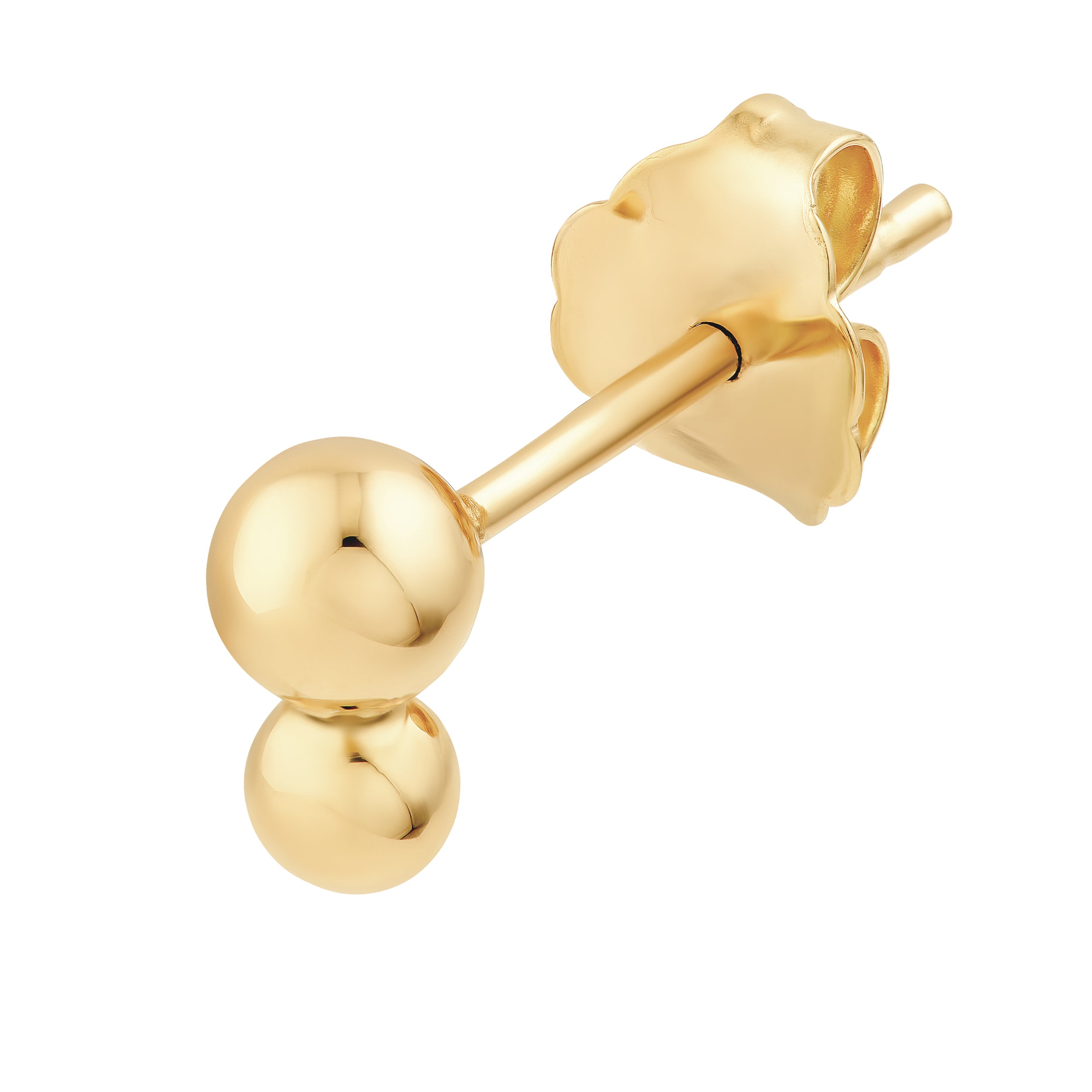 DOUBLE BEAD STUD EARRINGS | 14K YELLOW GOLD | MF045130-14Y - Brownlee Jewelers