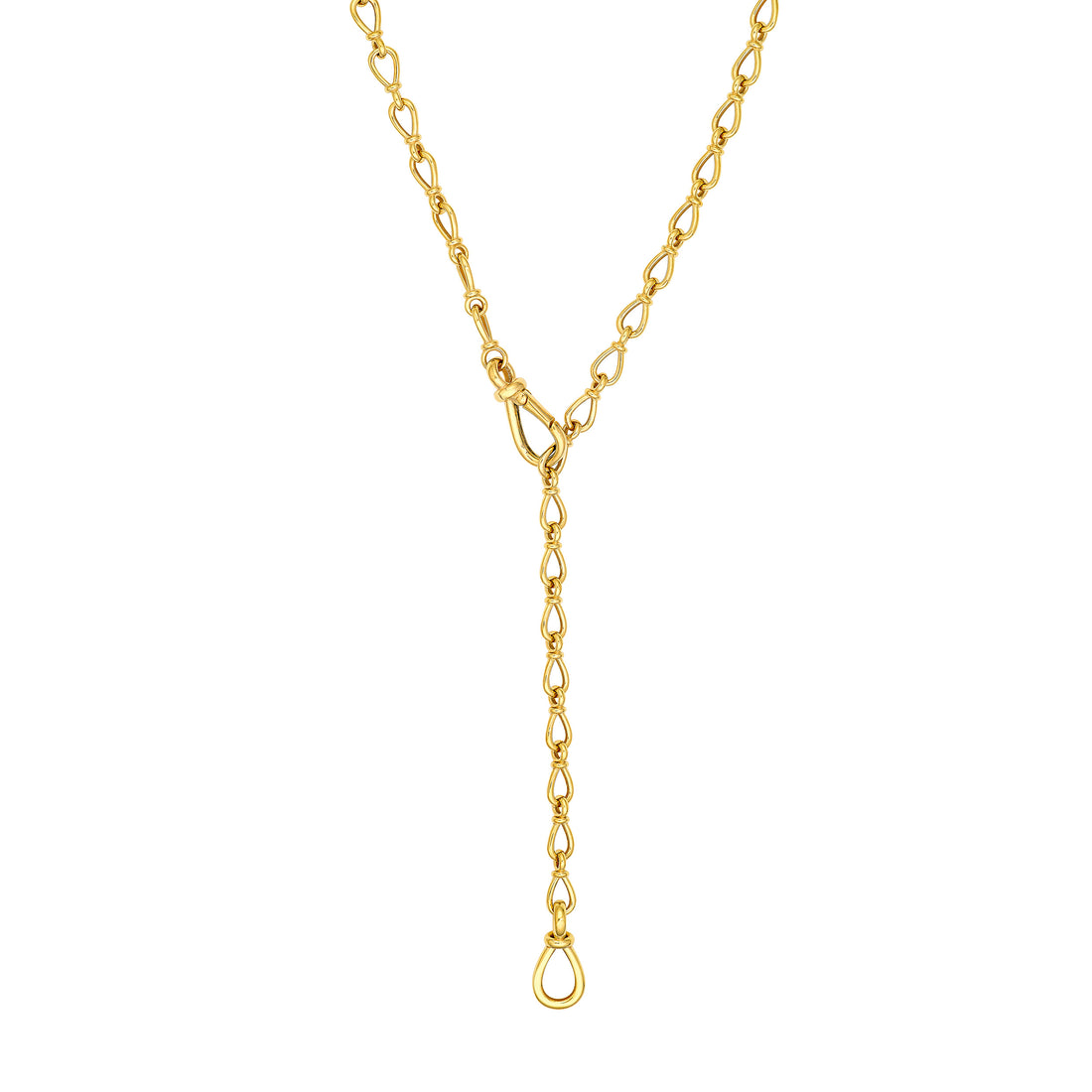 24" 3D TEARDROP LINK LARIAT NECKLACE | 14K YELLOW GOLD | MF045171-14Y - Brownlee Jewelers