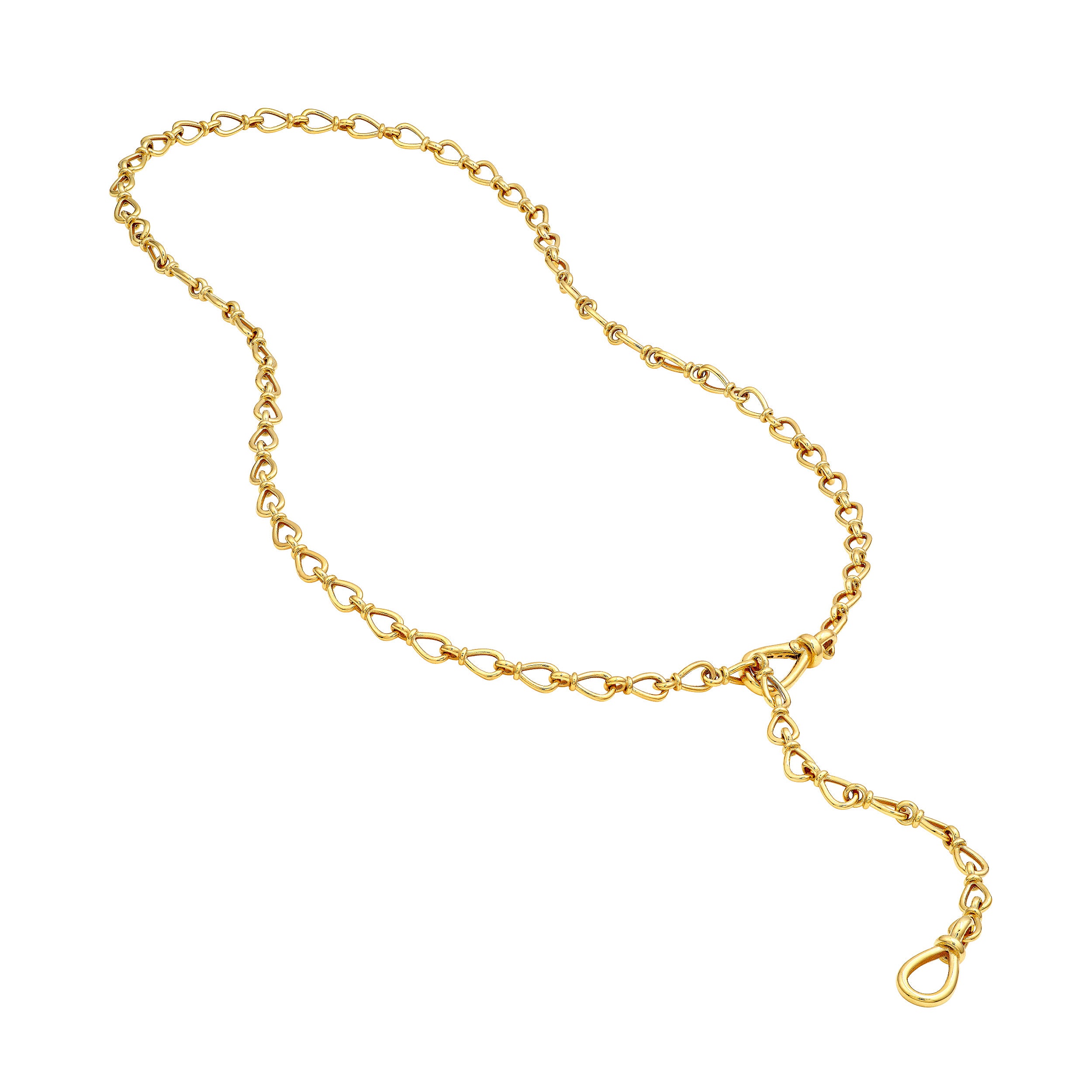 24" 3D TEARDROP LINK LARIAT NECKLACE | 14K YELLOW GOLD | MF045171-14Y - Brownlee Jewelers
