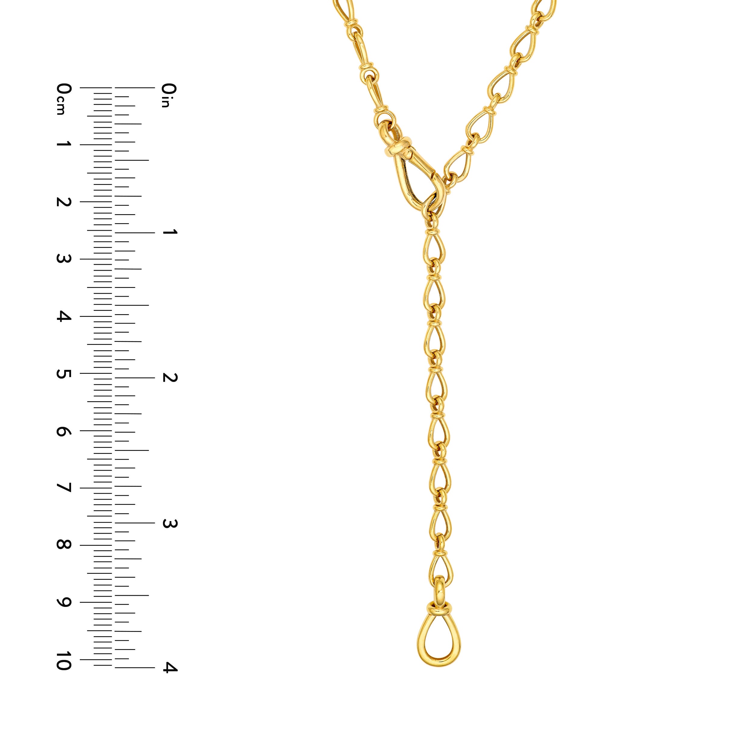 24" 3D TEARDROP LINK LARIAT NECKLACE | 14K YELLOW GOLD | MF045171-14Y - Brownlee Jewelers