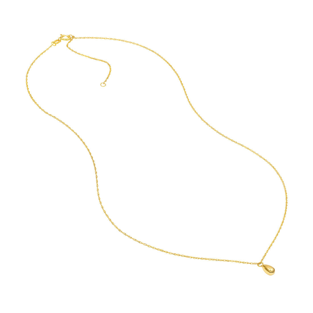 18" TEARDROP PENDANT NECKLACE | 14K YELLOW GOLD | MF045277-14Y - Brownlee Jewelers