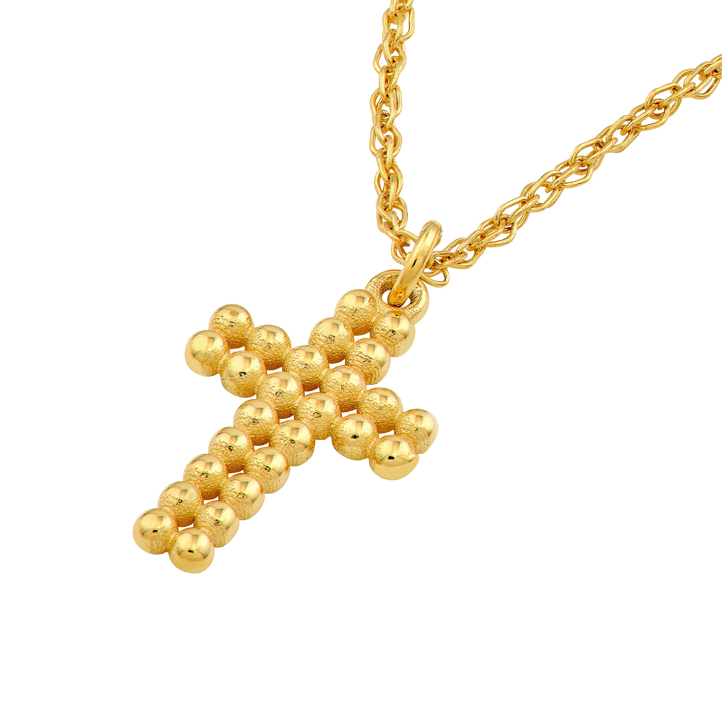 18" 3D CROSS NECKLACE | 14K YELLOW GOLD | MF045508-14Y - Brownlee Jewelers