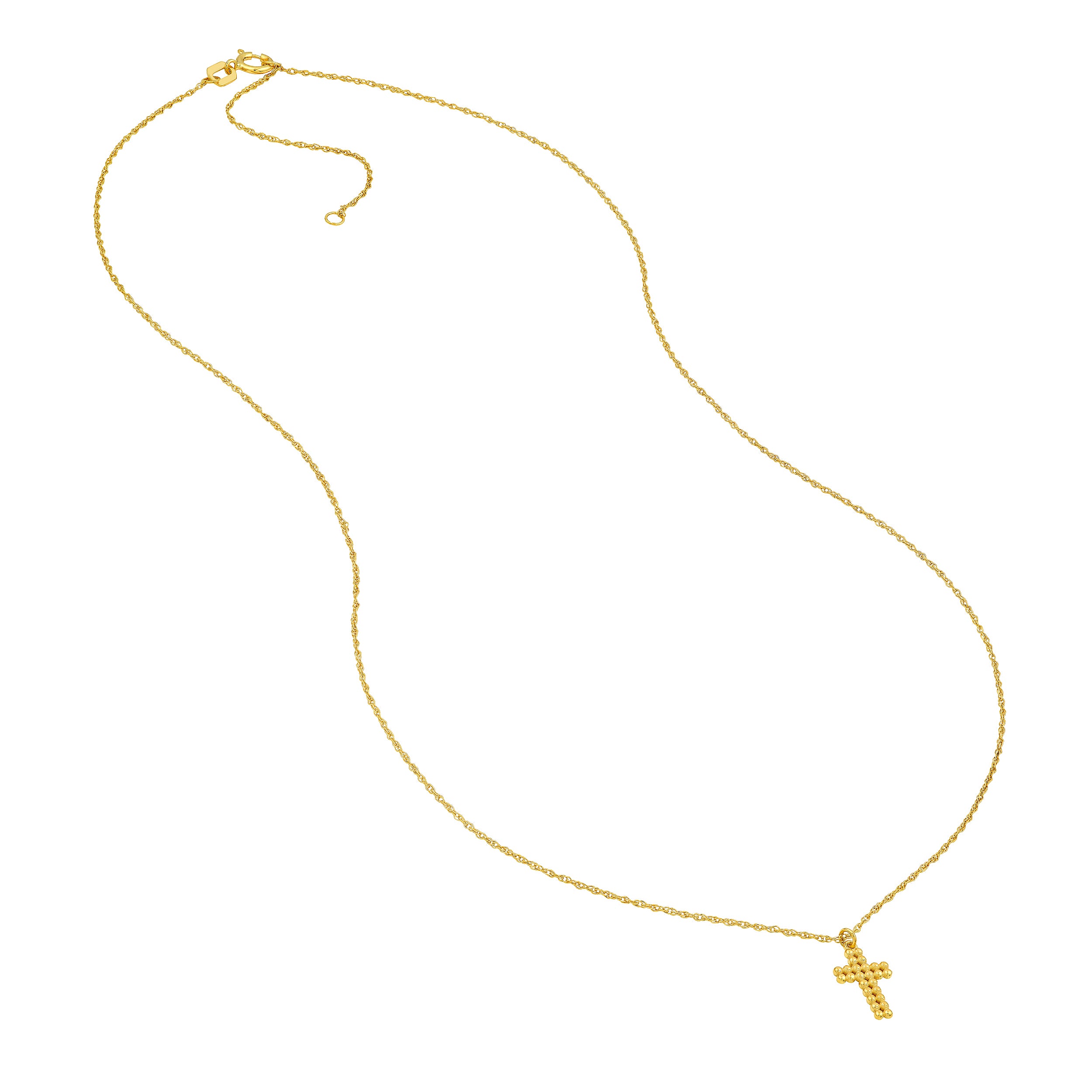 18" 3D CROSS NECKLACE | 14K YELLOW GOLD | MF045508-14Y - Brownlee Jewelers
