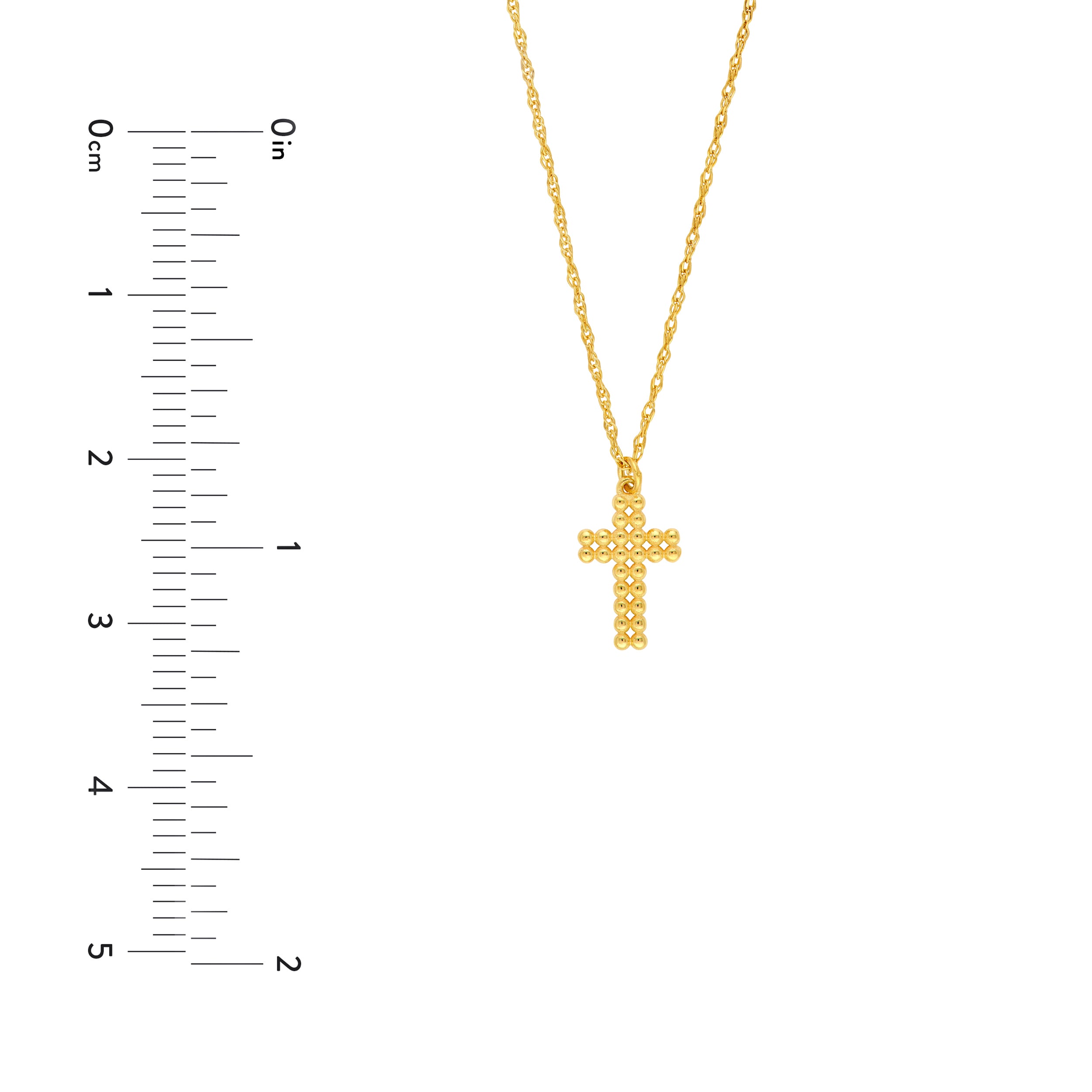 18" 3D CROSS NECKLACE | 14K YELLOW GOLD | MF045508-14Y - Brownlee Jewelers