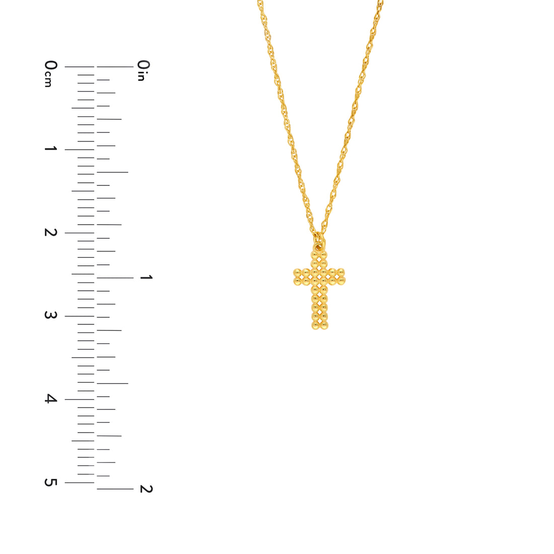 18" 3D CROSS NECKLACE | 14K YELLOW GOLD | MF045508-14Y - Brownlee Jewelers