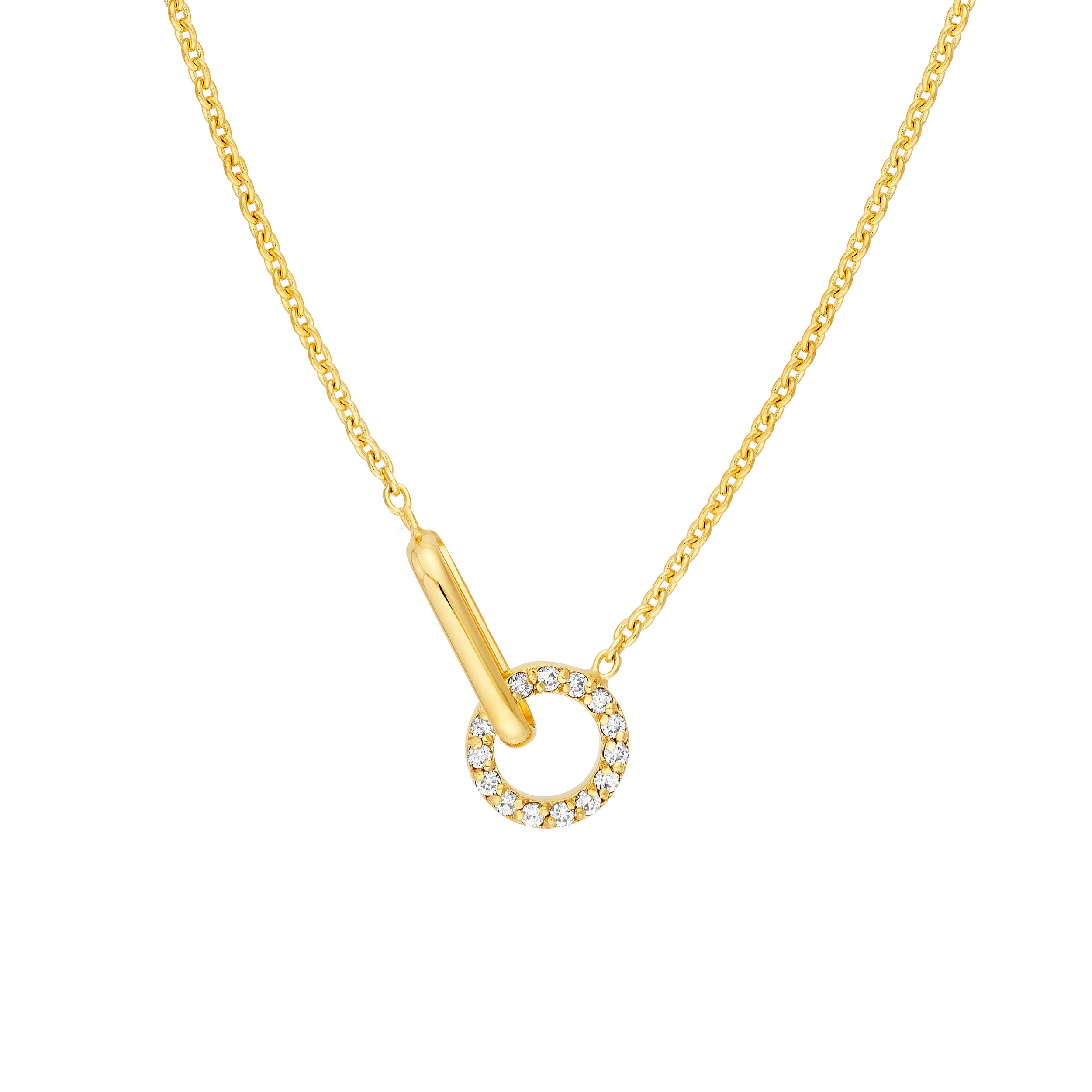 18" OVAL ROUND LINK DIAMOND NECKLACE | 14K YELLOW GOLD | MF045700-14Y - Brownlee Jewelers