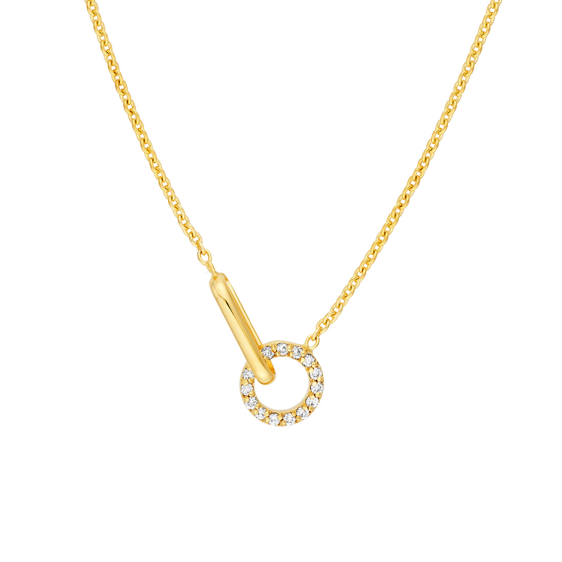 18" OVAL ROUND LINK DIAMOND NECKLACE | 14K YELLOW GOLD | MF045700-14Y - Brownlee Jewelers