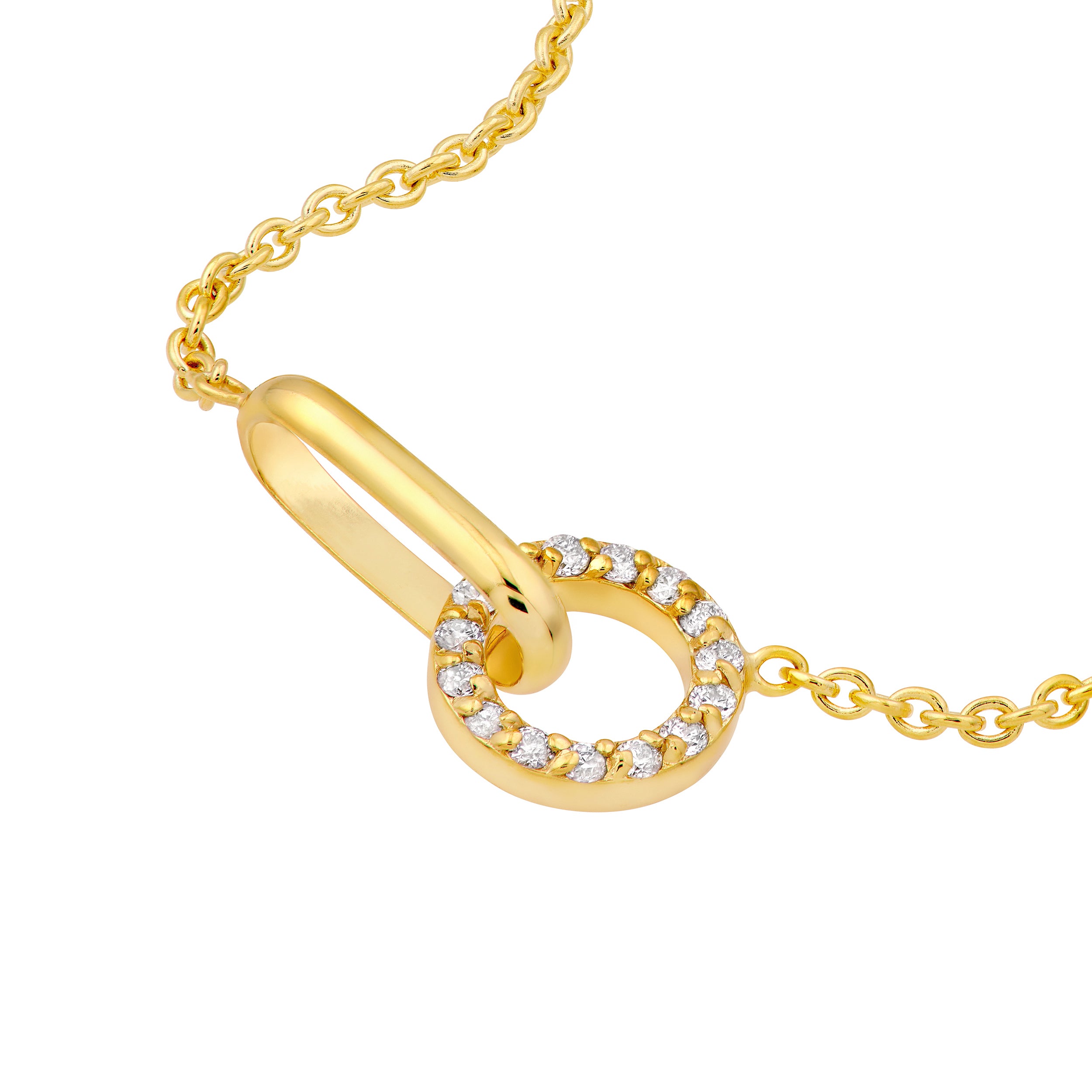 18" OVAL ROUND LINK DIAMOND NECKLACE | 14K YELLOW GOLD | MF045700-14Y - Brownlee Jewelers