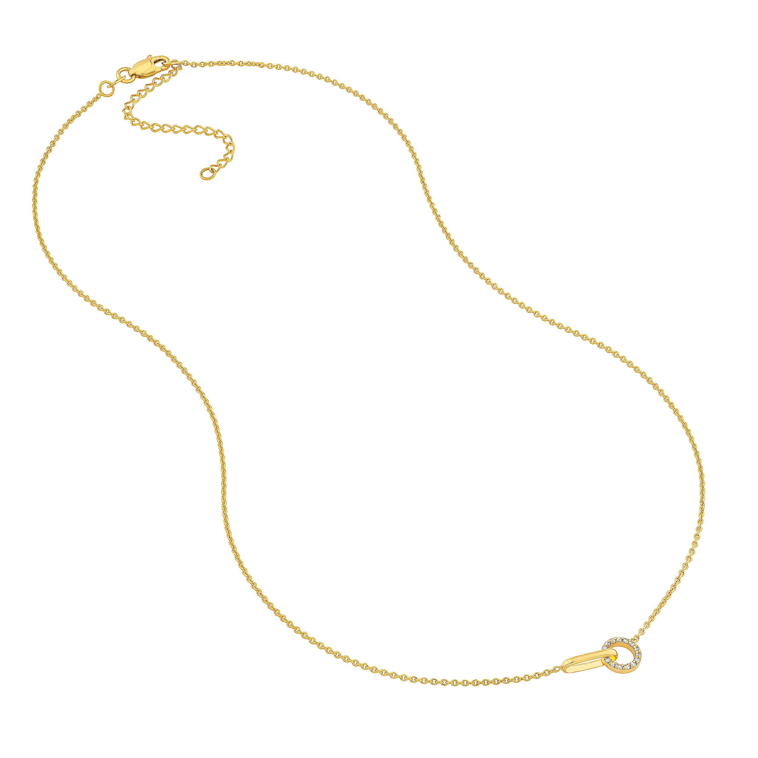 18" OVAL ROUND LINK DIAMOND NECKLACE | 14K YELLOW GOLD | MF045700-14Y - Brownlee Jewelers