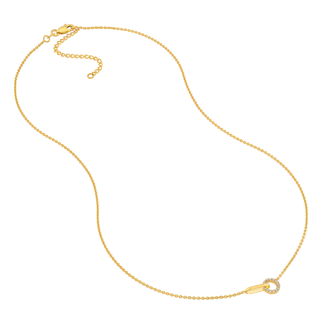 18" OVAL ROUND LINK DIAMOND NECKLACE | 14K YELLOW GOLD | MF045700-14Y - Brownlee Jewelers
