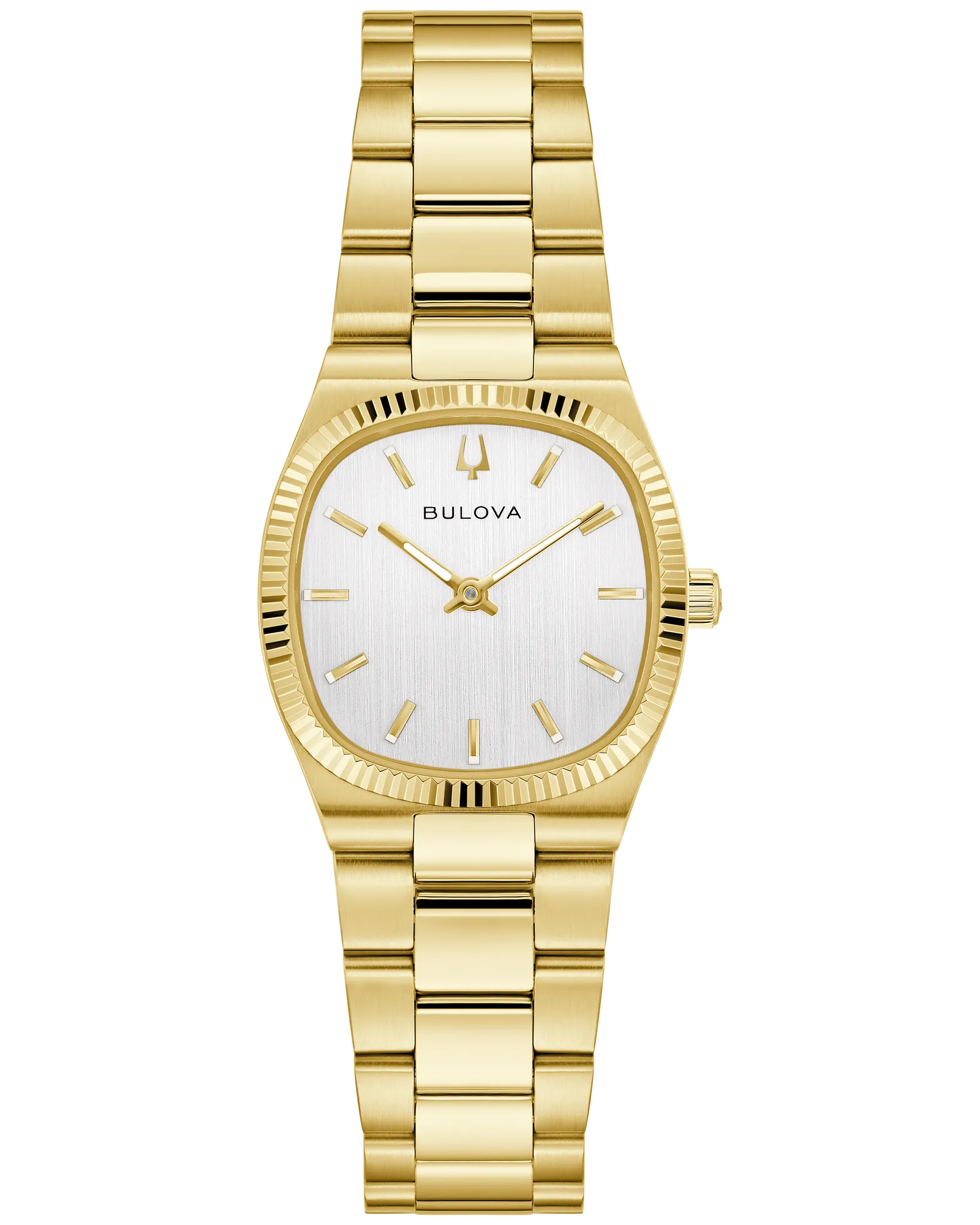 Bulova Super Seville Mini Gold-Tone Stainless Steel Watch with Silver Dial