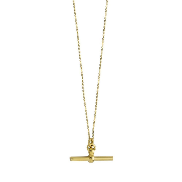 T-Bar Pendant Necklace | 14K Yellow Gold | 18 Inch Chain | Spring Ring Clasp | C20717-18 - Brownee Jewelers