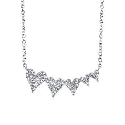 .18 TOTAL CARAT WEIGHT DIAMOND HEART NECKLACE IN 14K WHITE GOLD
