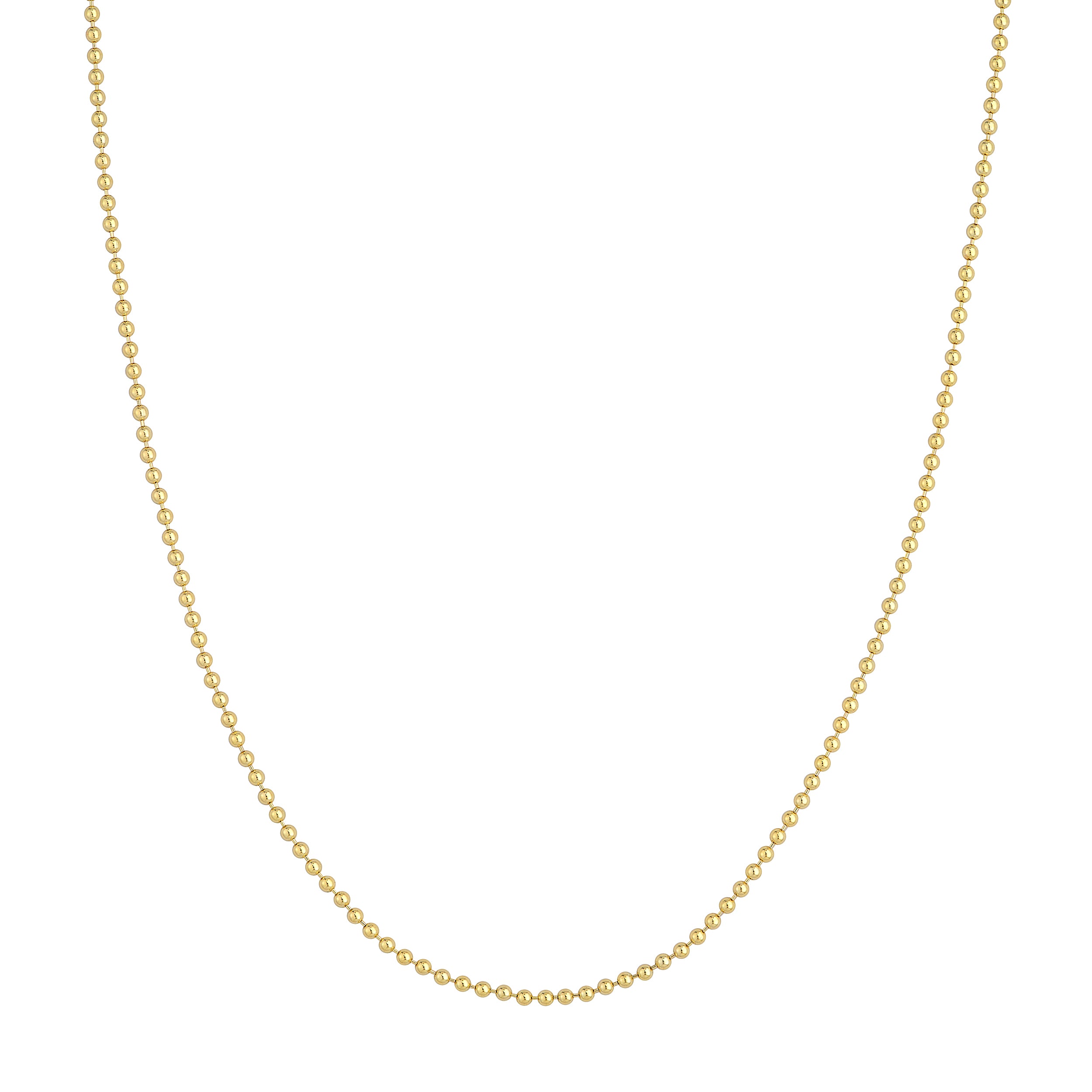 18" 2MM BEAD CHAIN NECKLACE | 14K YELLOW GOLD | MZ000165-14Y - Brownlee Jewelers
