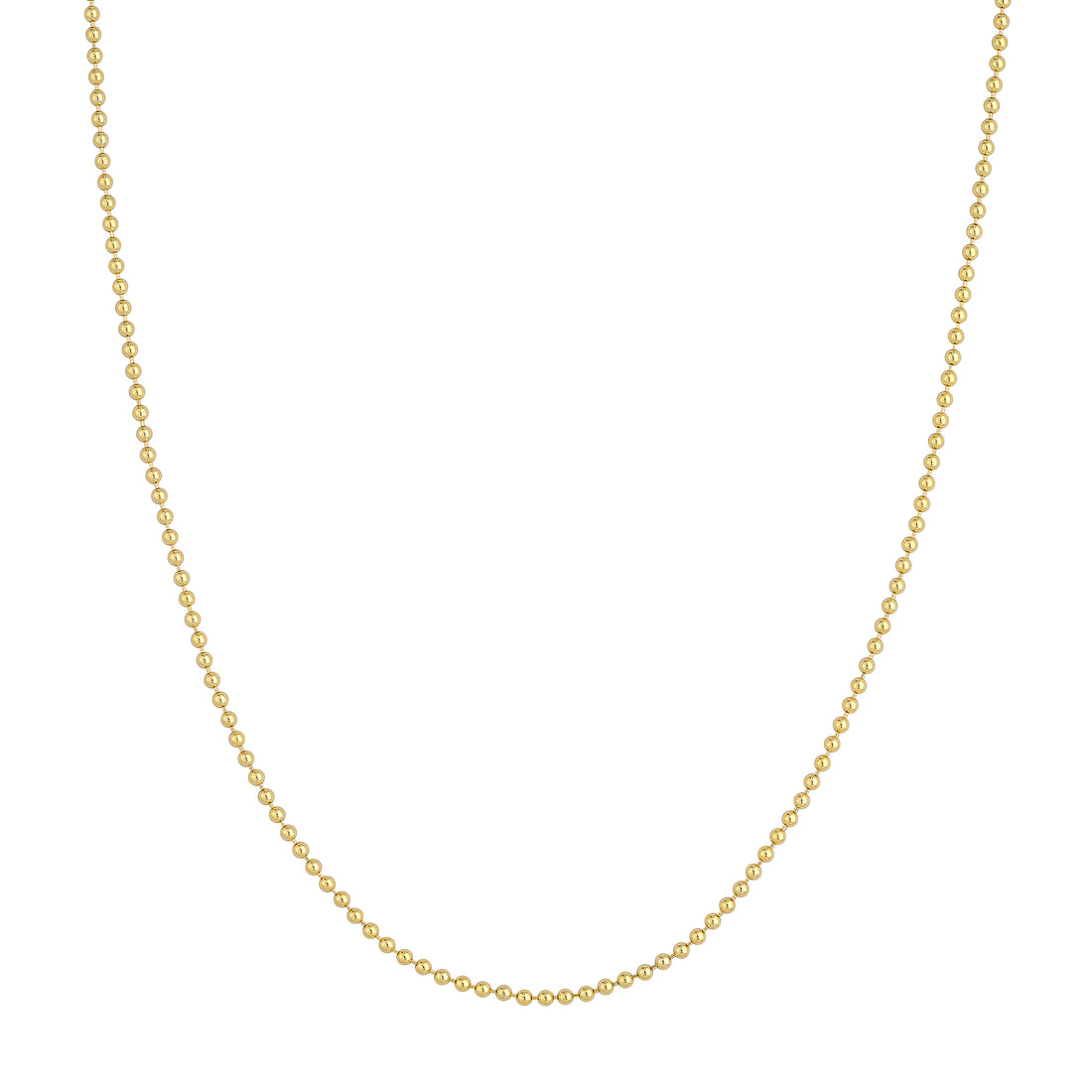 18" 2MM BEAD CHAIN NECKLACE | 14K YELLOW GOLD | MZ000165-14Y - Brownlee Jewelers