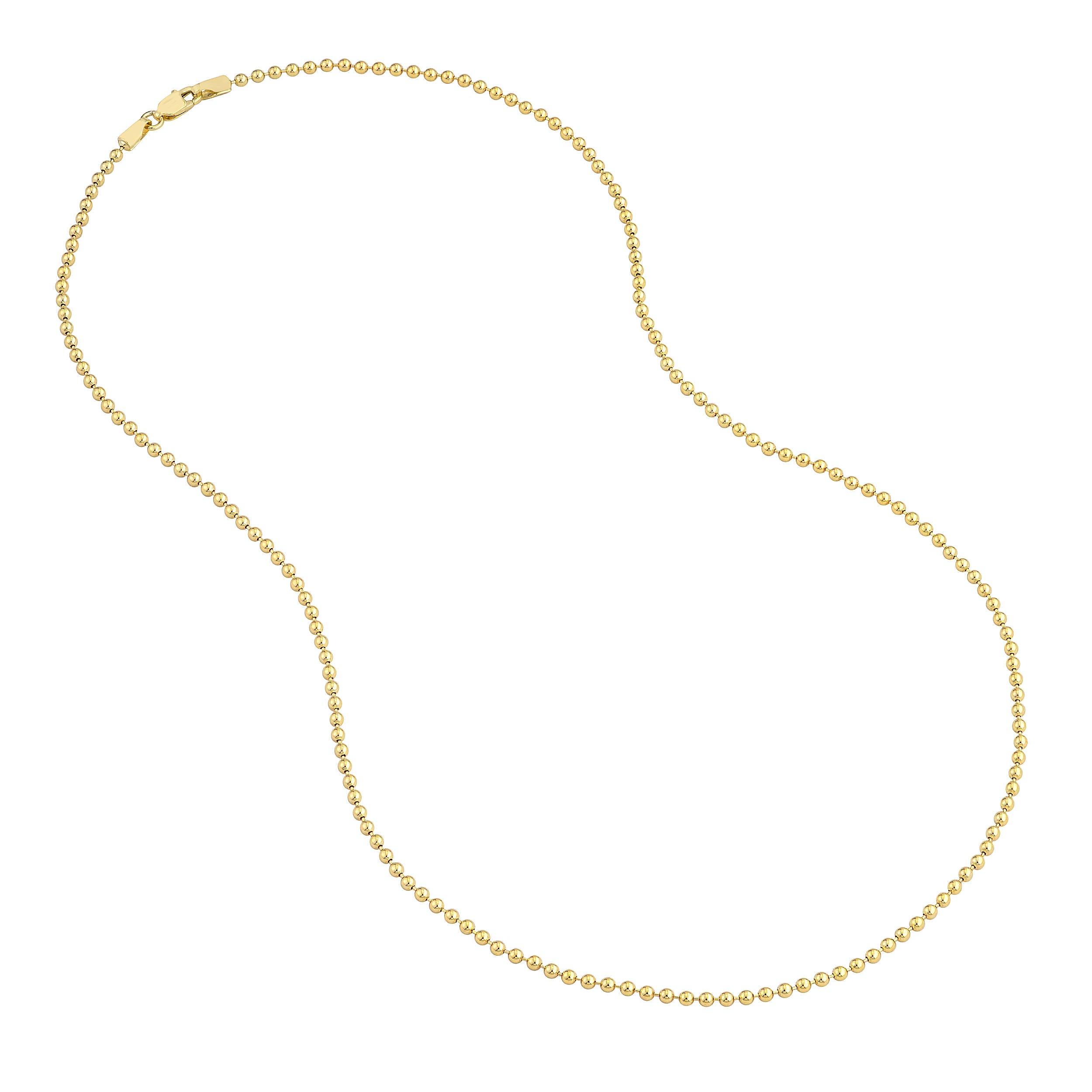 18" 2MM BEAD CHAIN NECKLACE | 14K YELLOW GOLD | MZ000165-14Y - Brownlee Jewelers