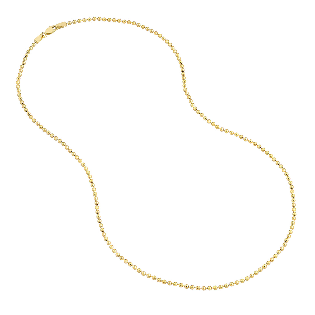 18" 2MM BEAD CHAIN NECKLACE | 14K YELLOW GOLD | MZ000165-14Y - Brownlee Jewelers