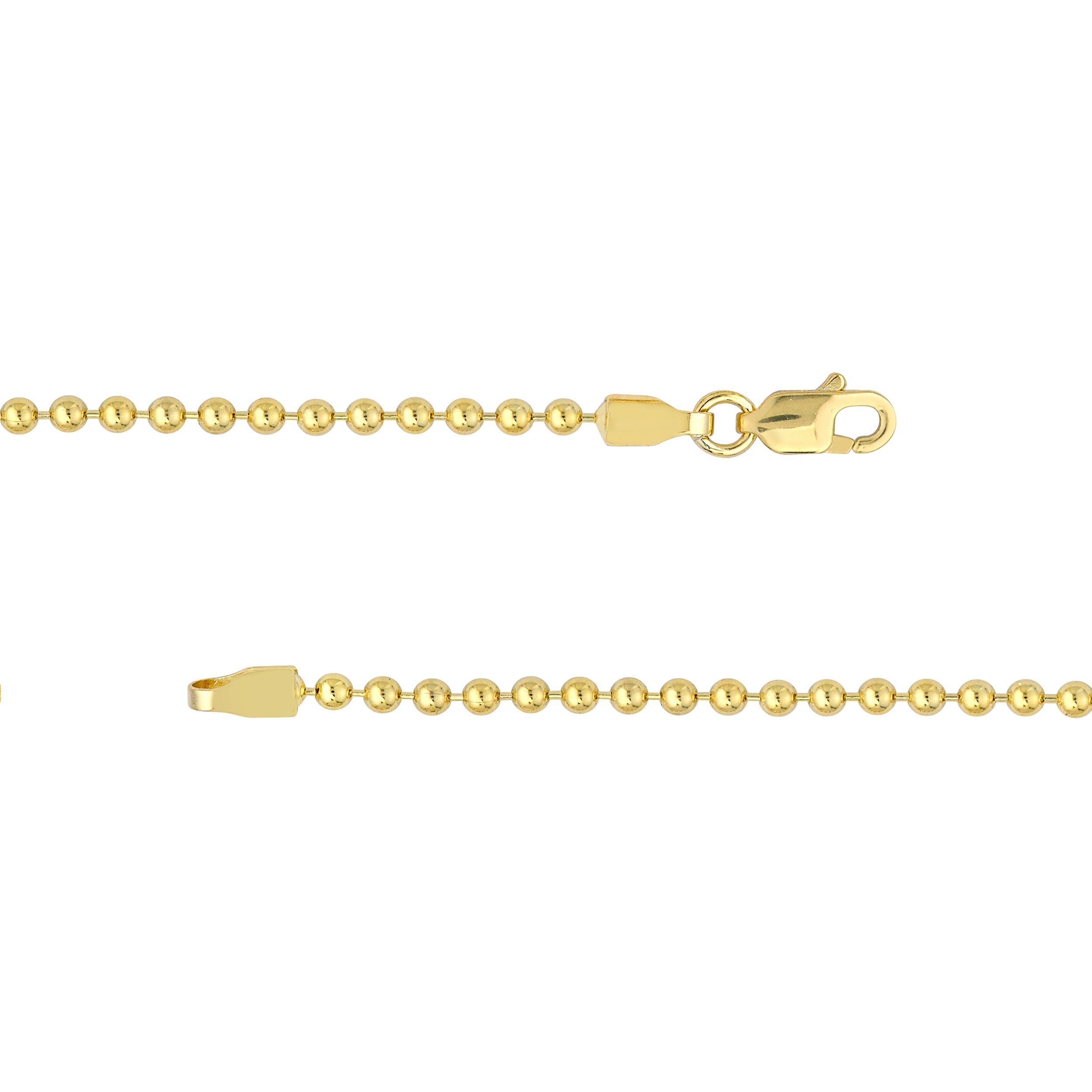 18" 2MM BEAD CHAIN NECKLACE | 14K YELLOW GOLD | MZ000165-14Y - Brownlee Jewelers