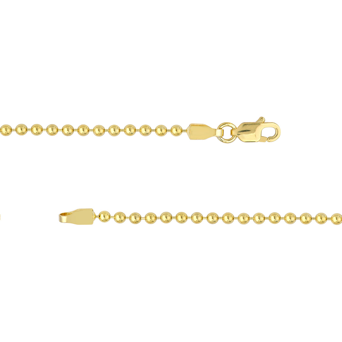 18" 2MM BEAD CHAIN NECKLACE | 14K YELLOW GOLD | MZ000165-14Y - Brownlee Jewelers