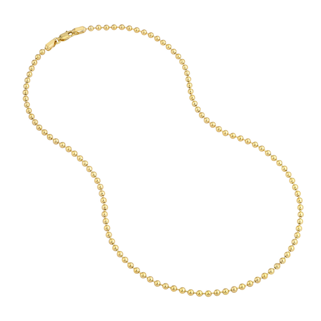 18" 3MM BEAD CHAIN NECKLACE | 14K YELLOW GOLD | MZ000175-14Y - Brownlee Jewelers
