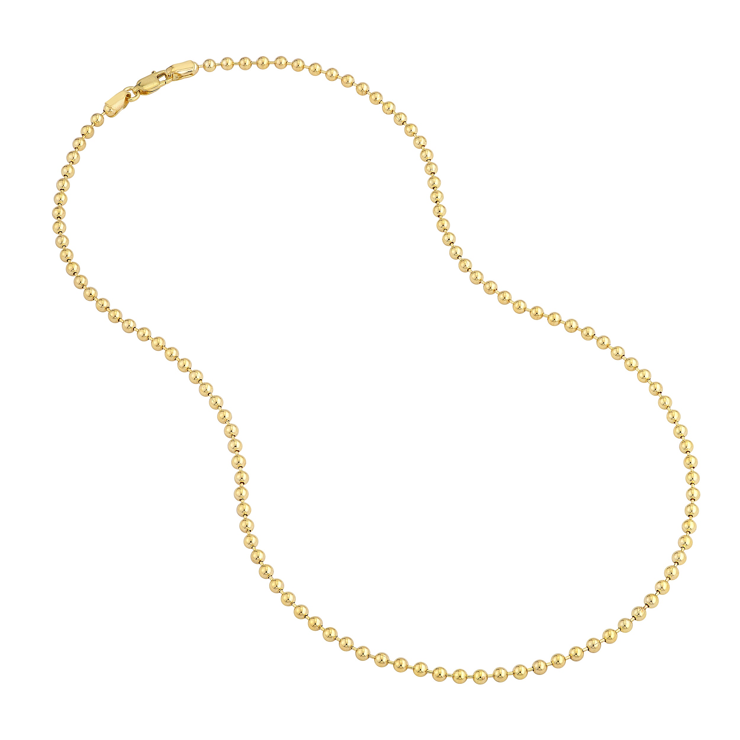 7.5" 3MM BEAD CHAIN BRACELET | 14K YELLOW GOLD | MZ000175-14Y - Brownlee Jewelers