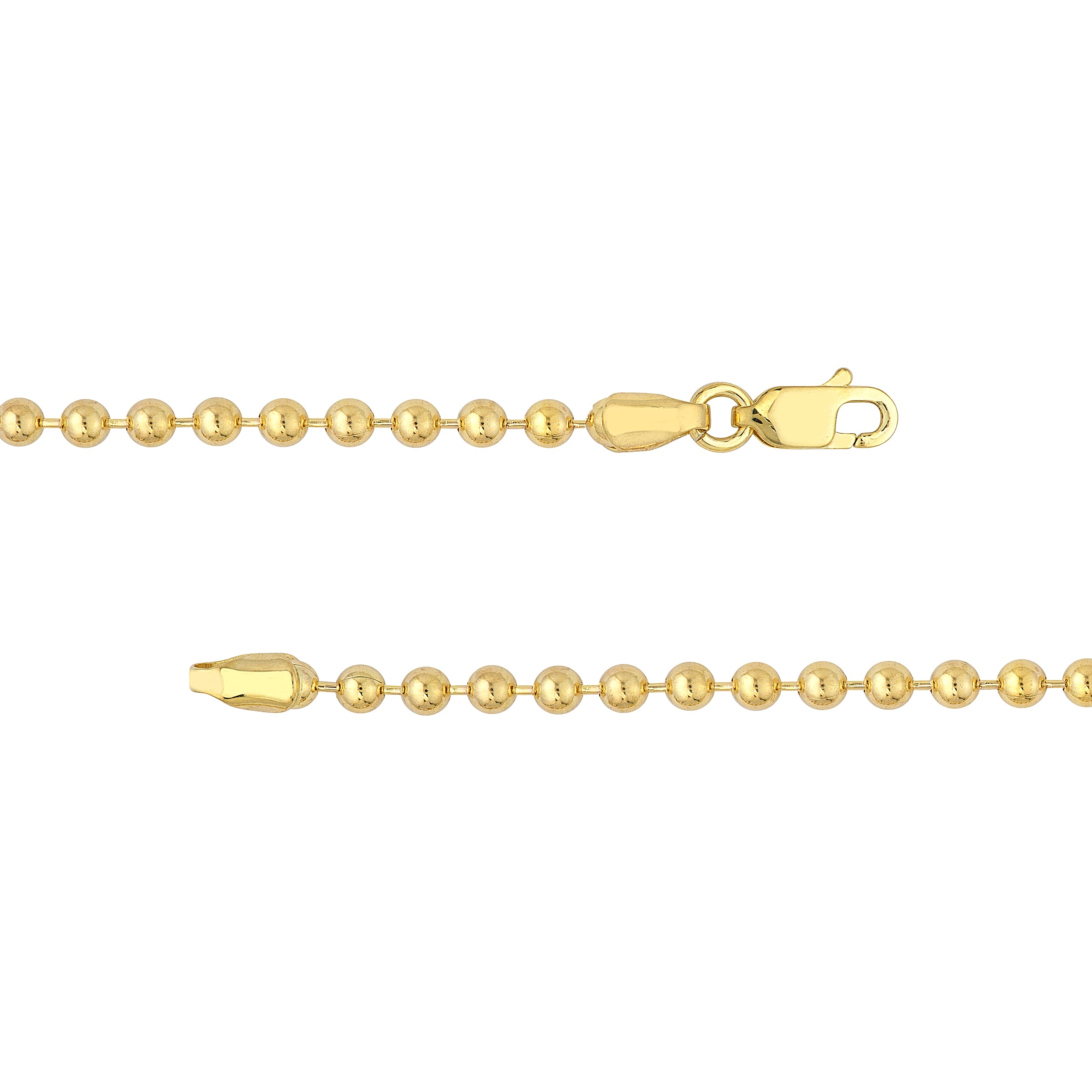 7.5" 3MM BEAD CHAIN BRACELET | 14K YELLOW GOLD | MZ000175-14Y - Brownlee Jewelers