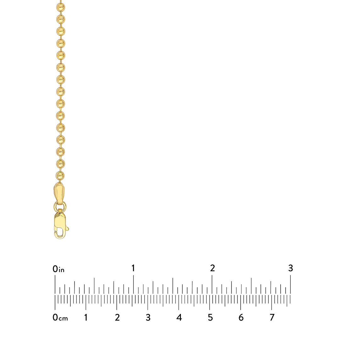 7.5" 3MM BEAD CHAIN BRACELET | 14K YELLOW GOLD | MZ000175-14Y - Brownlee Jewelers