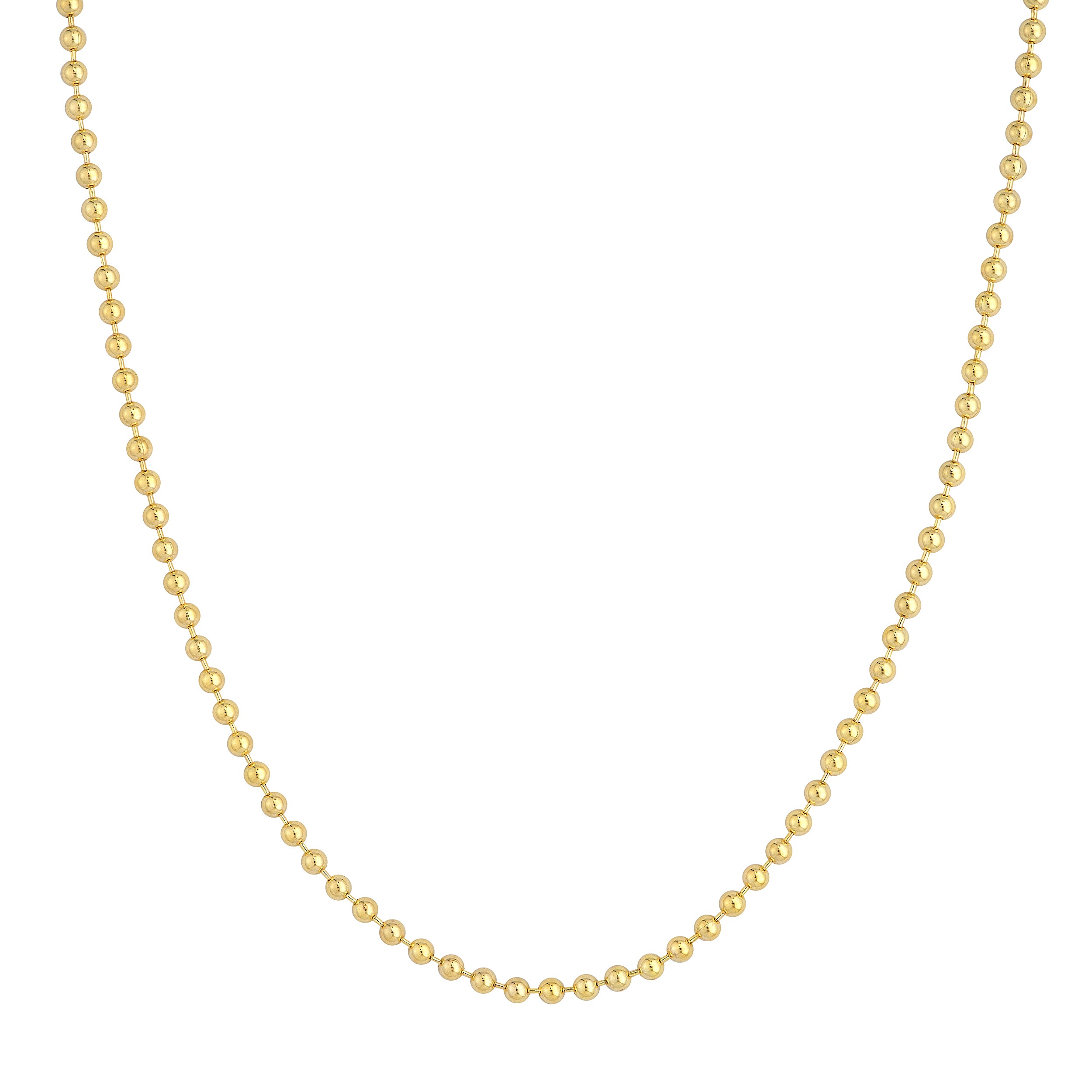 7.5" 3MM BEAD CHAIN BRACELET | 14K YELLOW GOLD | MZ000175-14Y - Brownlee Jewelers