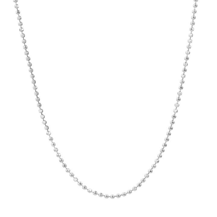7.25" 1.2MM DIAMOND-CUT BEAD CHAIN BRACELET | 14K WHITE GOLD | MZ000239-14B - Brownlee Jewelers