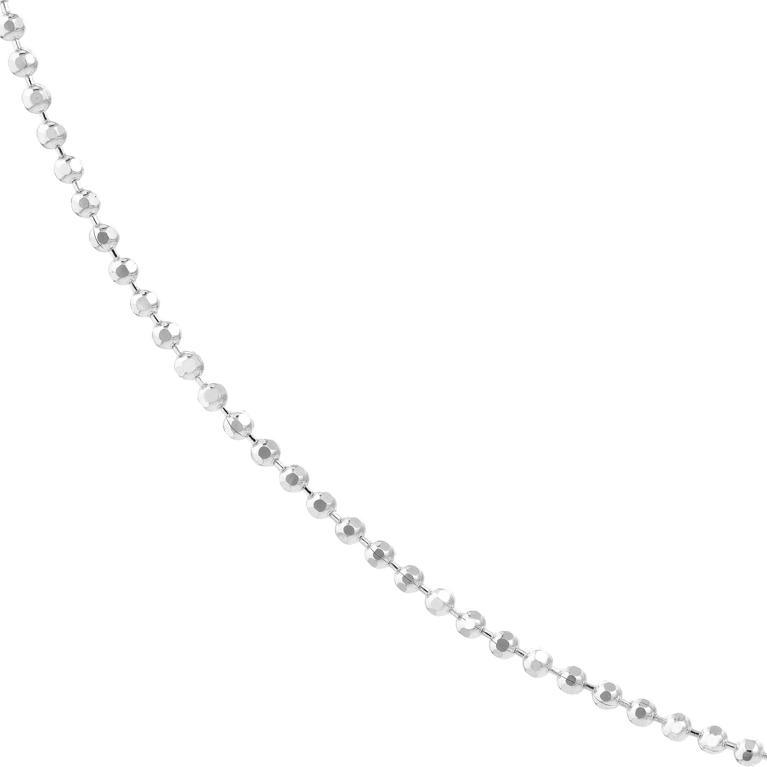 7.25" 1.2MM DIAMOND-CUT BEAD CHAIN BRACELET | 14K WHITE GOLD | MZ000239-14B - Brownlee Jewelers