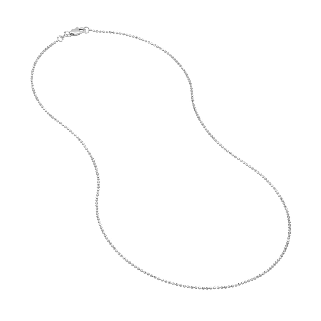 18" 1.2MM DIAMOND-CUT BEAD CHAIN NECKLACE | 14K WHITE GOLD | MZ000239-14B - Brownlee Jewelers