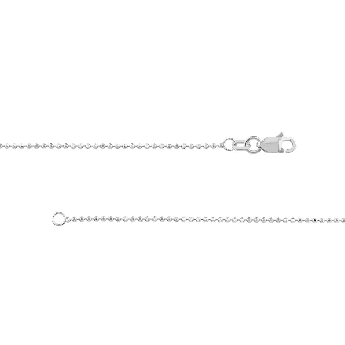 20" 1.2MM DIAMOND-CUT BEAD CHAIN NECKLACE | 14K WHITE GOLD | MZ000239-14B - Brownlee Jewelers