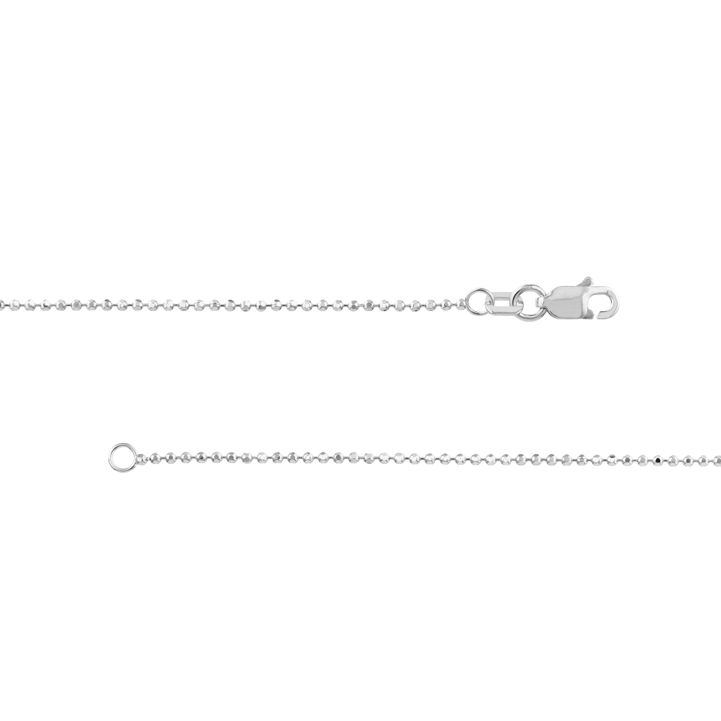 7.25" 1.2MM DIAMOND-CUT BEAD CHAIN BRACELET | 14K WHITE GOLD | MZ000239-14B - Brownlee Jewelers