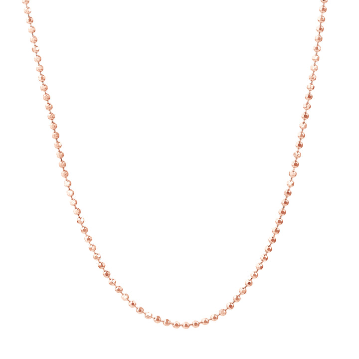 18" 1.2MM DIAMOND-CUT BEAD CHAIN NECKLACE | 14K ROSE GOLD | MZ000239-14K - Brownlee Jewelers
