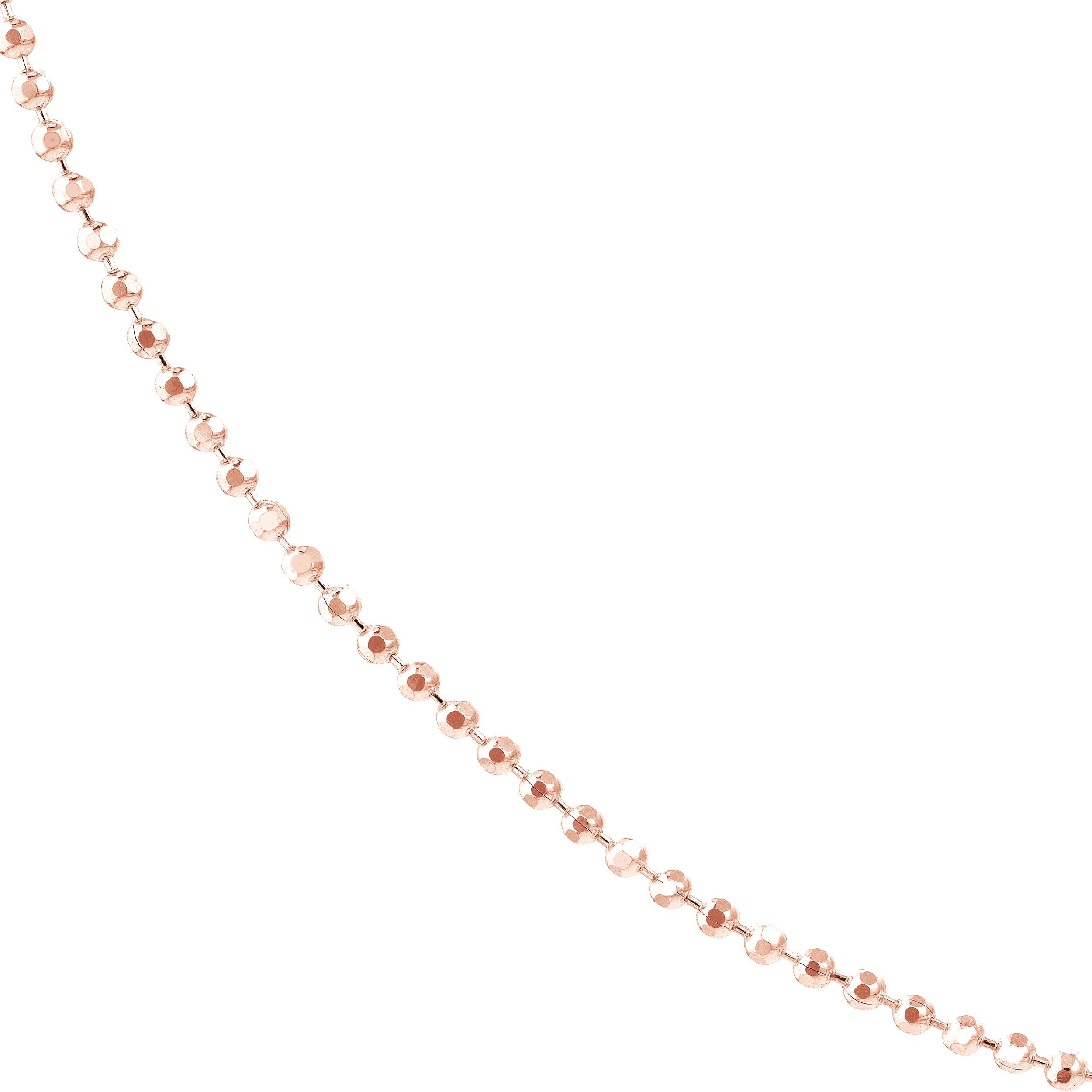 18" 1.2MM DIAMOND-CUT BEAD CHAIN NECKLACE | 14K ROSE GOLD | MZ000239-14K - Brownlee Jewelers