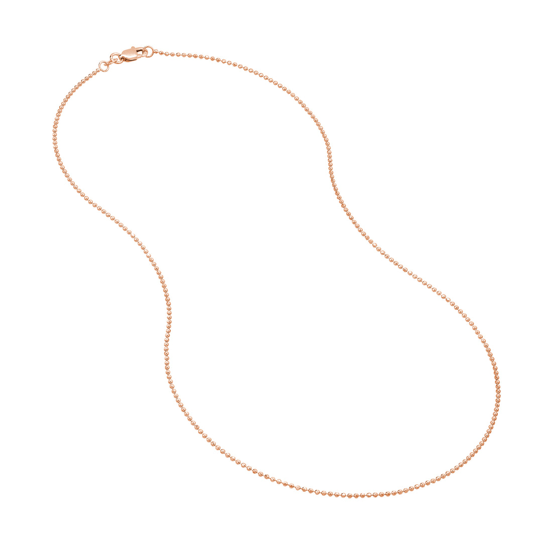 7.25" 1.2MM DIAMOND-CUT BEAD CHAIN BRACELET | 14K ROSE GOLD | MZ000239-14K - Brownlee Jewelers