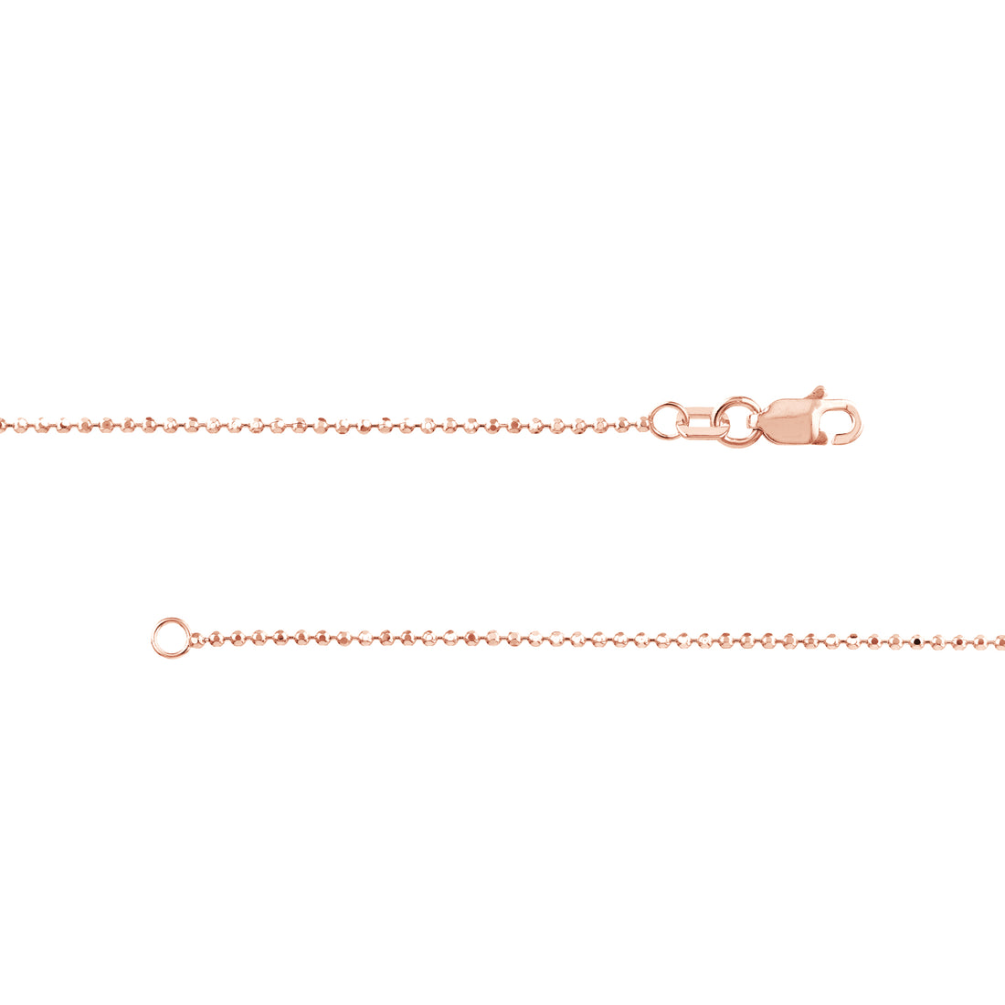 18" 1.2MM DIAMOND-CUT BEAD CHAIN NECKLACE | 14K ROSE GOLD | MZ000239-14K - Brownlee Jewelers