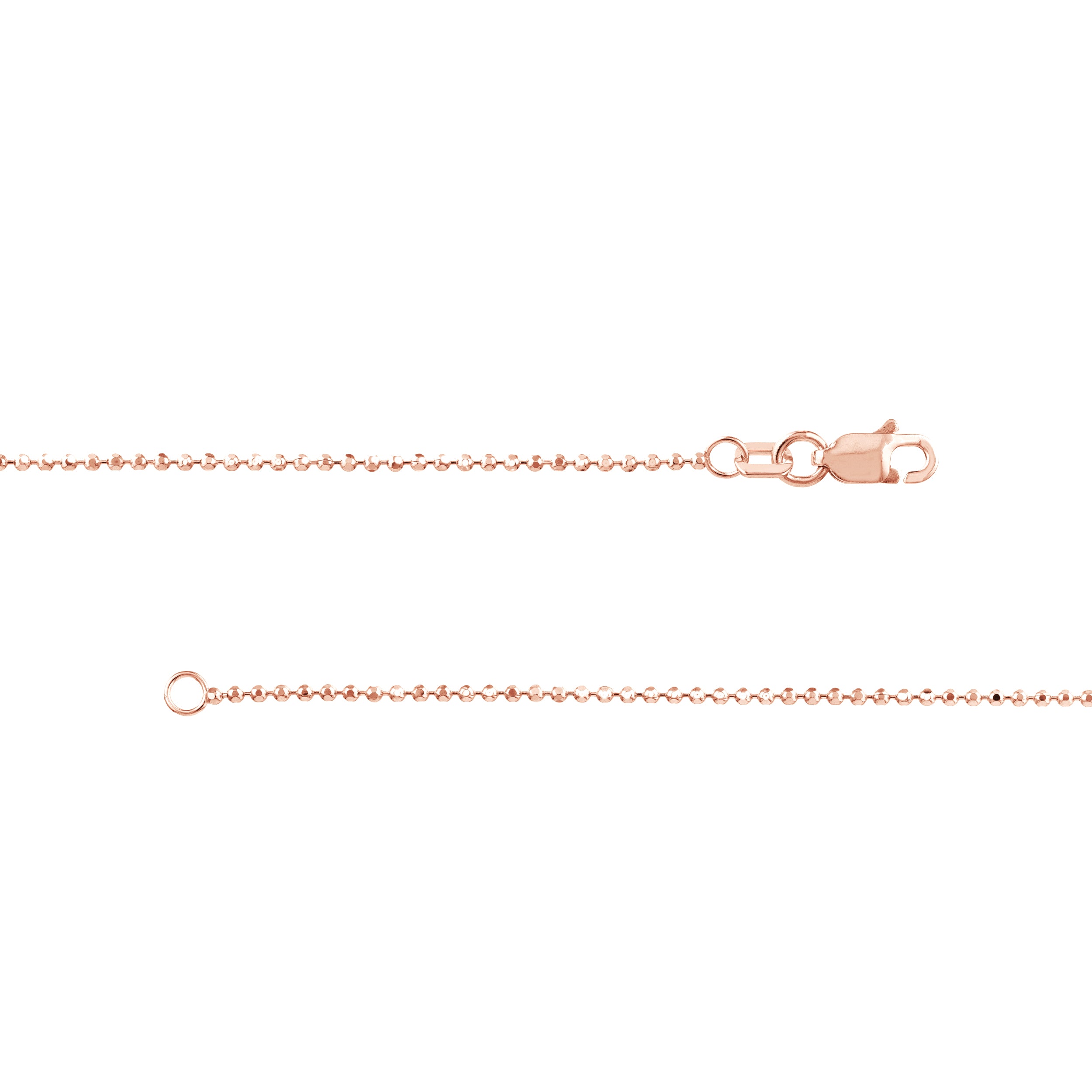 7.25" 1.2MM DIAMOND-CUT BEAD CHAIN BRACELET | 14K ROSE GOLD | MZ000239-14K - Brownlee Jewelers