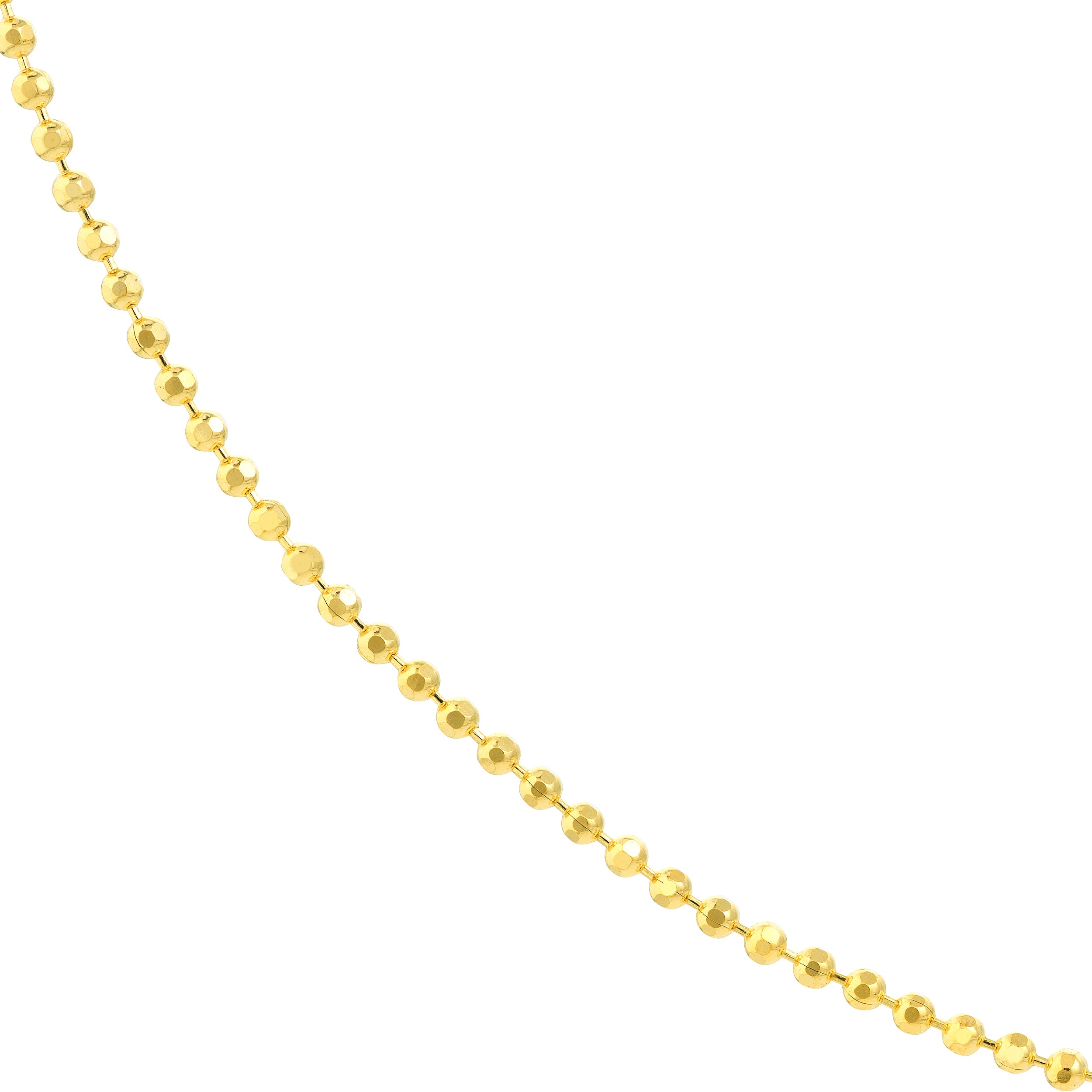 7.25" 1.2MM DIAMOND-CUT BEAD CHAIN BRACELET | 14K YELLOW GOLD | MZ000239-14Y - Brownlee Jewelers