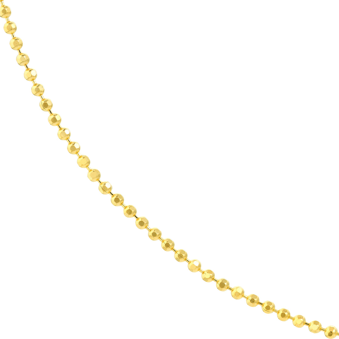 20" 1.2MM DIAMOND-CUT BEAD CHAIN NECKLACE | 14K YELLOW GOLD | MZ000239-14Y - Brownlee Jewelers