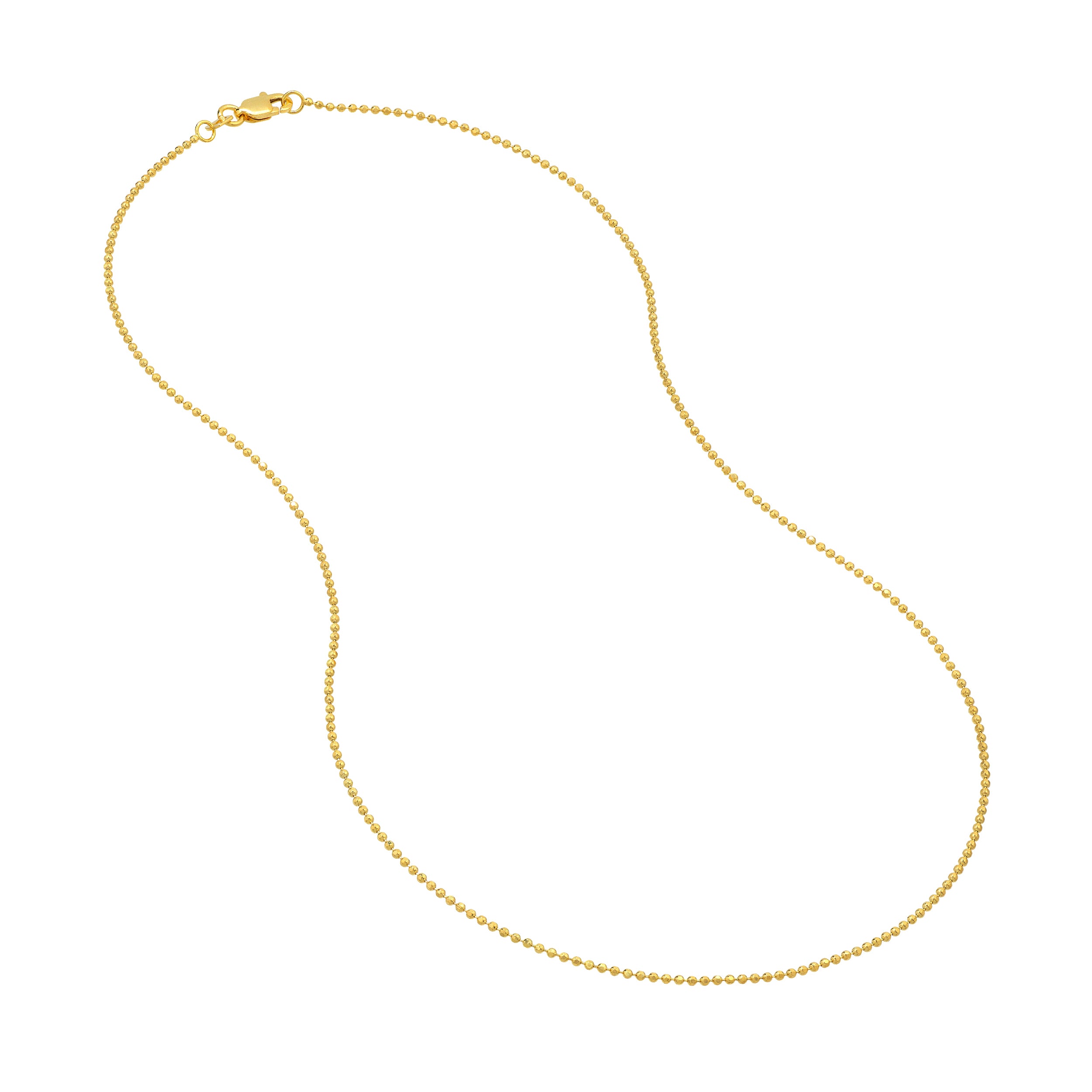 20" 1.2MM DIAMOND-CUT BEAD CHAIN NECKLACE | 14K YELLOW GOLD | MZ000239-14Y - Brownlee Jewelers