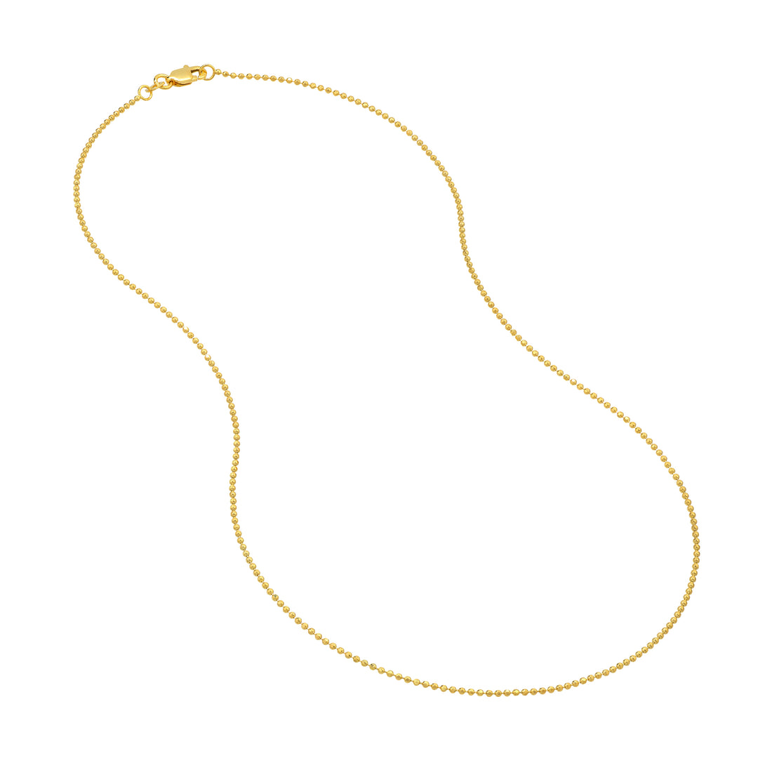 20" 1.2MM DIAMOND-CUT BEAD CHAIN NECKLACE | 14K YELLOW GOLD | MZ000239-14Y - Brownlee Jewelers