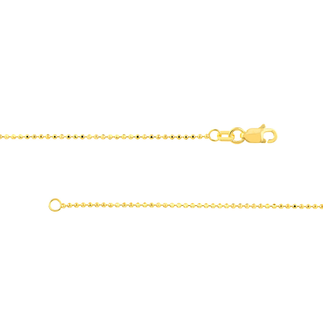 18" 1.2MM DIAMOND-CUT BEAD CHAIN NECKLACE | 14K YELLOW GOLD | MZ000239-14Y - Brownlee Jewelers