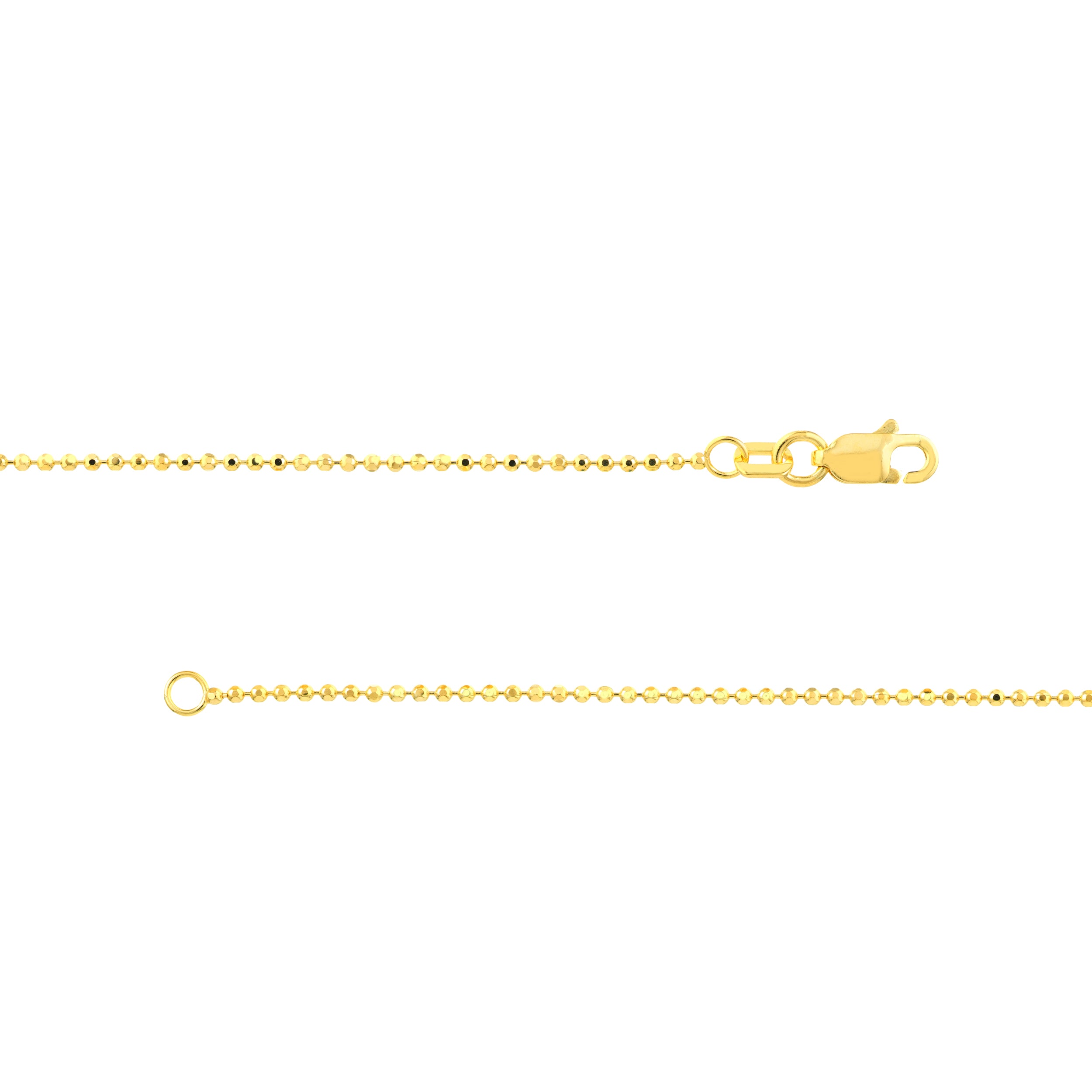 20" 1.2MM DIAMOND-CUT BEAD CHAIN NECKLACE | 14K YELLOW GOLD | MZ000239-14Y - Brownlee Jewelers