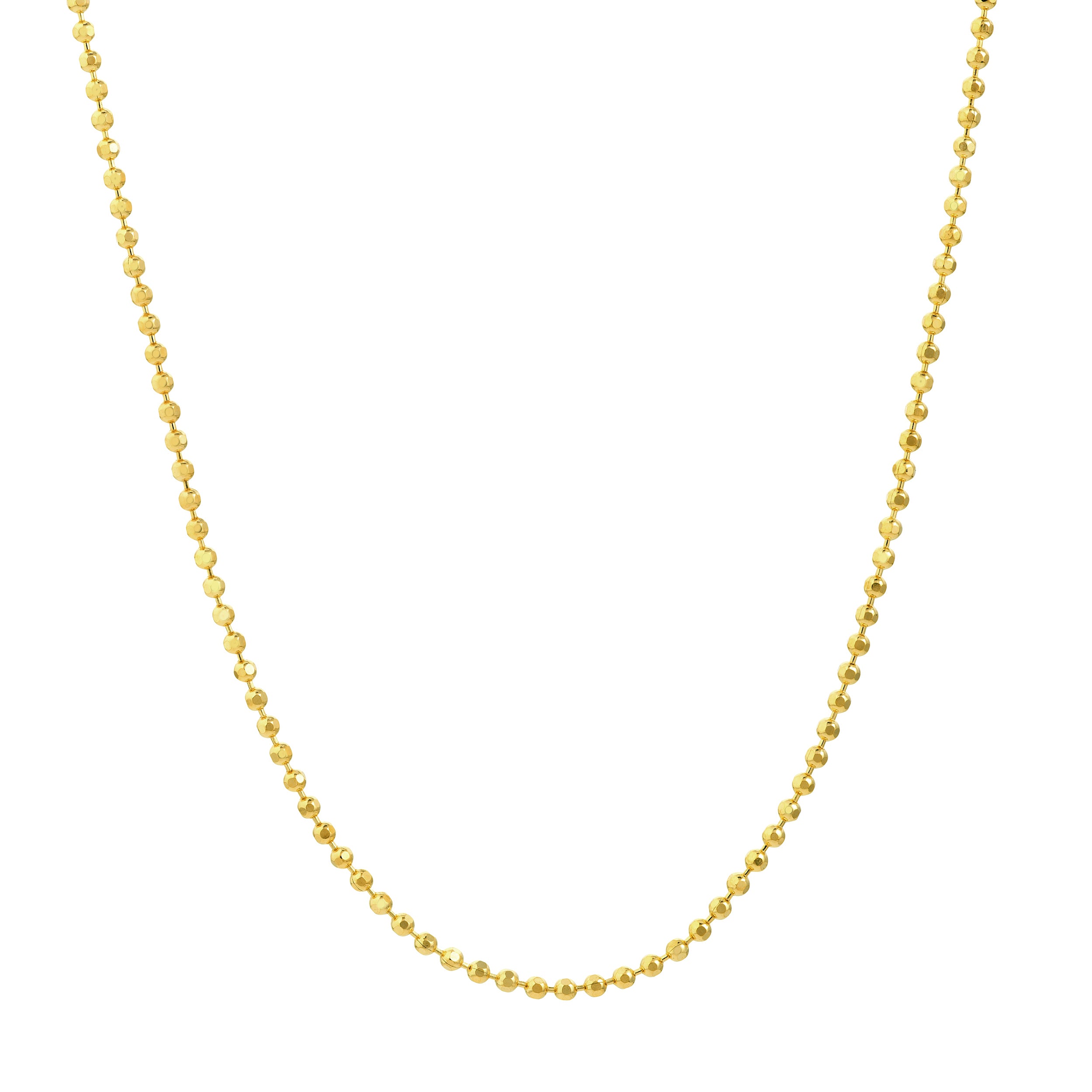 20" 1.2MM DIAMOND-CUT BEAD CHAIN NECKLACE | 14K YELLOW GOLD | MZ000239-14Y - Brownlee Jewelers