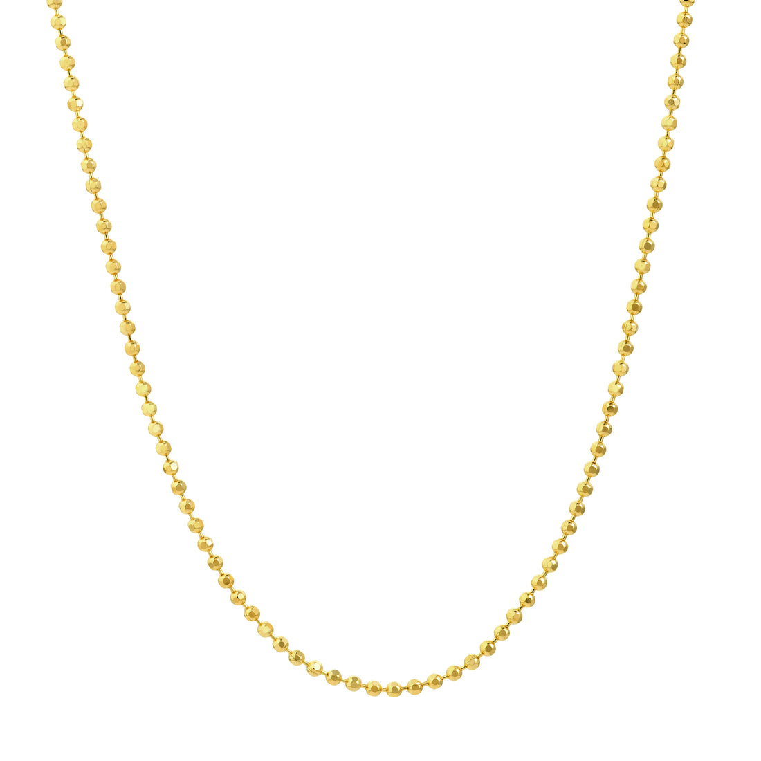 20" 1.2MM DIAMOND-CUT BEAD CHAIN NECKLACE | 14K YELLOW GOLD | MZ000239-14Y - Brownlee Jewelers
