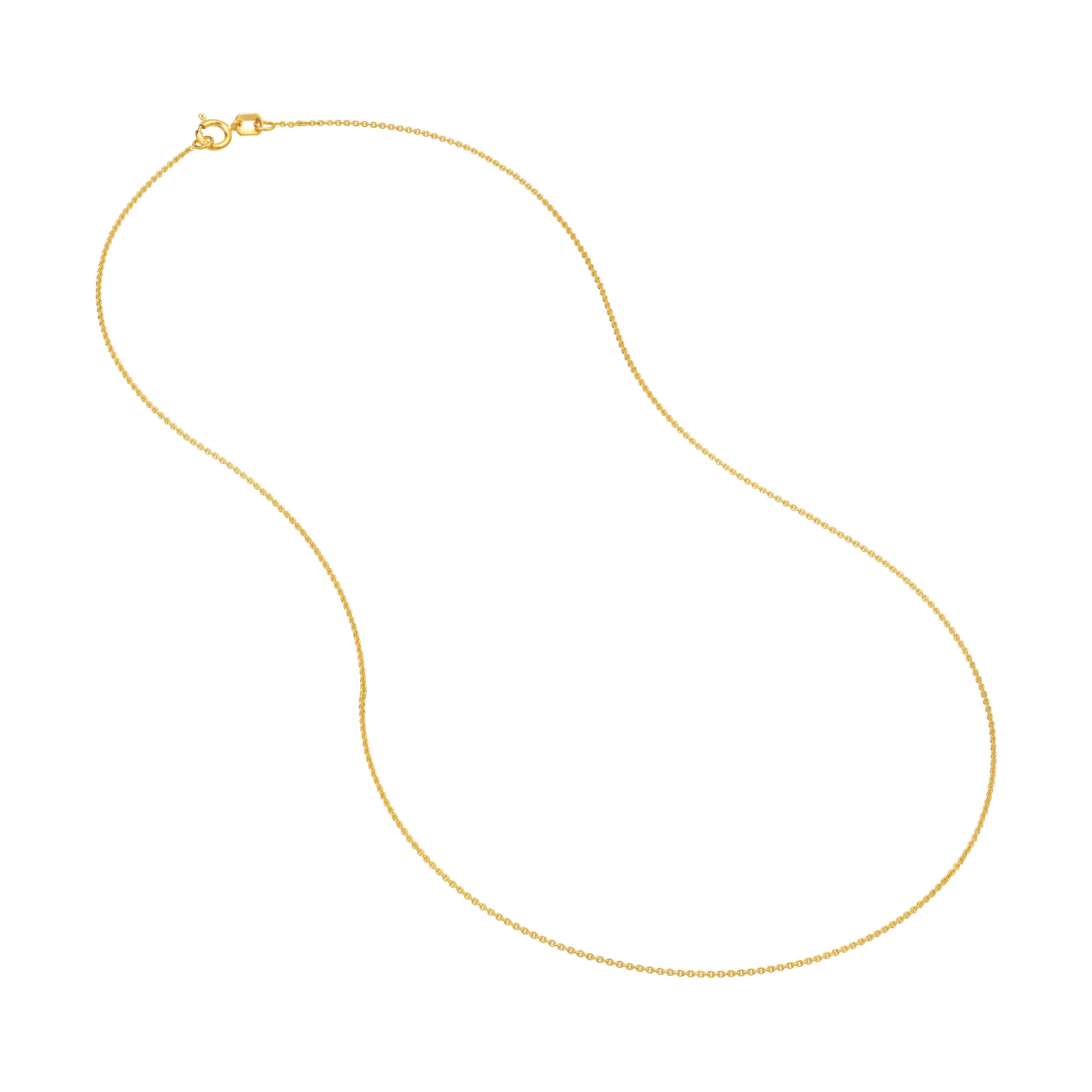 18" 0.9MM TIGHT CABLE CHAIN NECKLACE | 14K YELLOW GOLD | MZ000330-14Y - Brownlee Jewelers