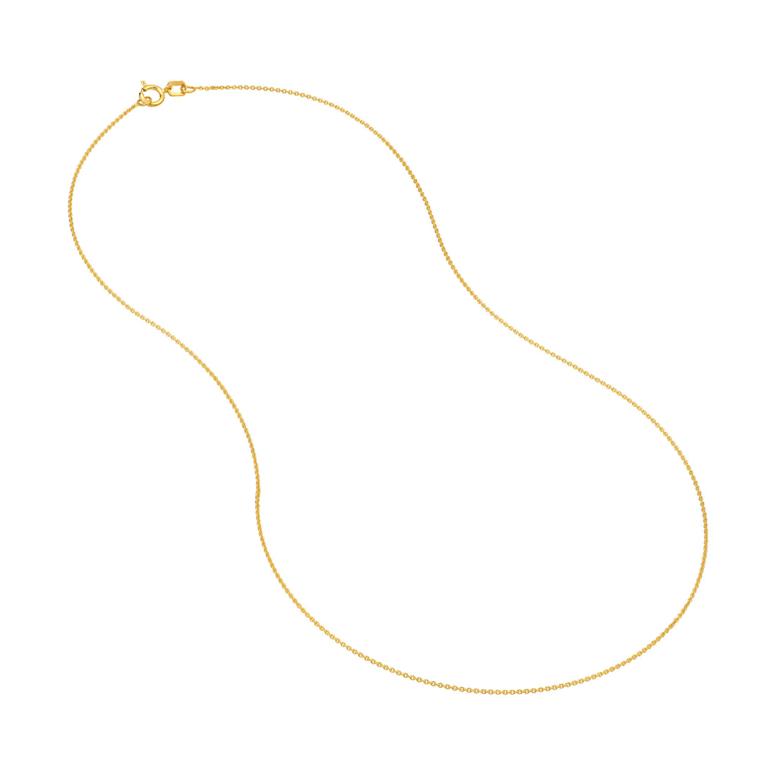 18" 0.9MM TIGHT CABLE CHAIN NECKLACE | 14K YELLOW GOLD | MZ000330-14Y - Brownlee Jewelers